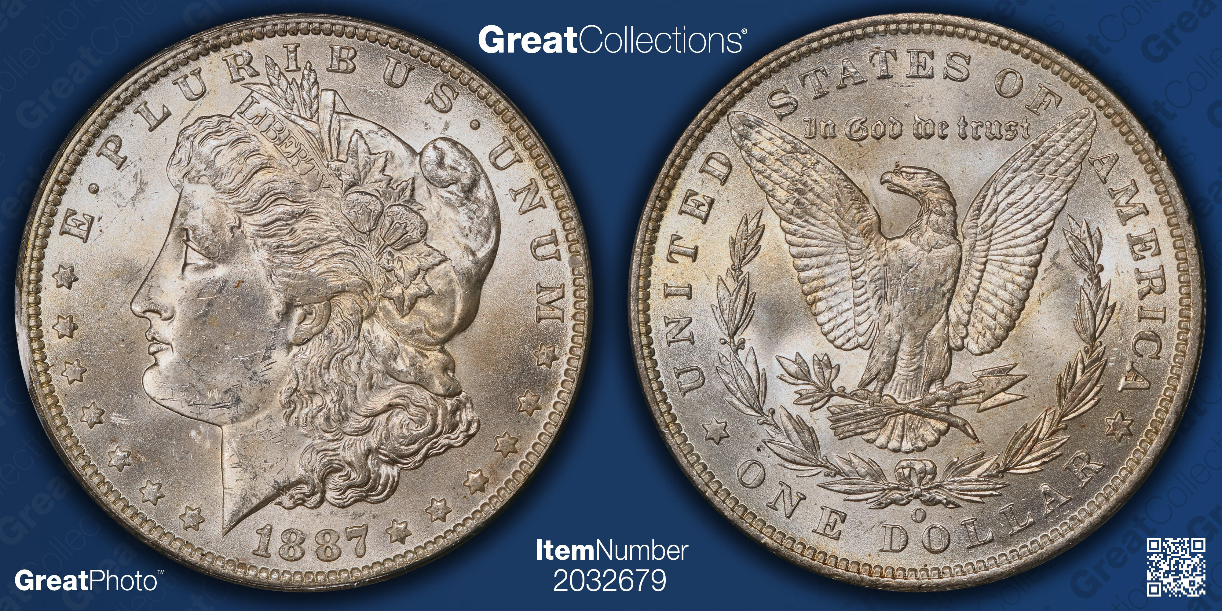 1887年 モルガン銀貨 1ドル硬貨 PCGS MS-62 淡色表面 (20) (A 1887年 モルガン銀貨 1ドル硬貨 PCGS MS-62 淡色表面 (20) (A