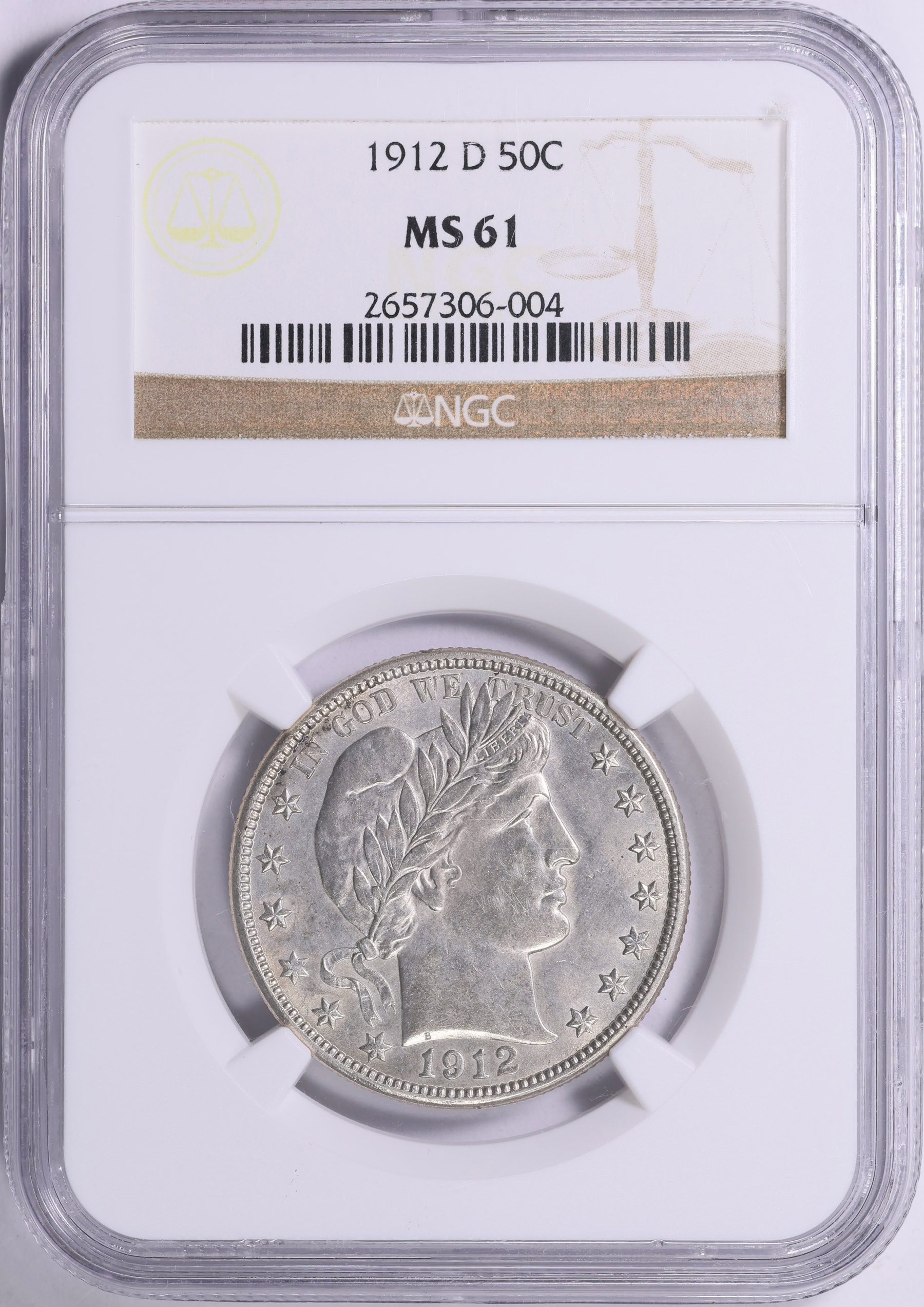 1912-D Barber Half Dollar NGC MS-61 (Item 2032688