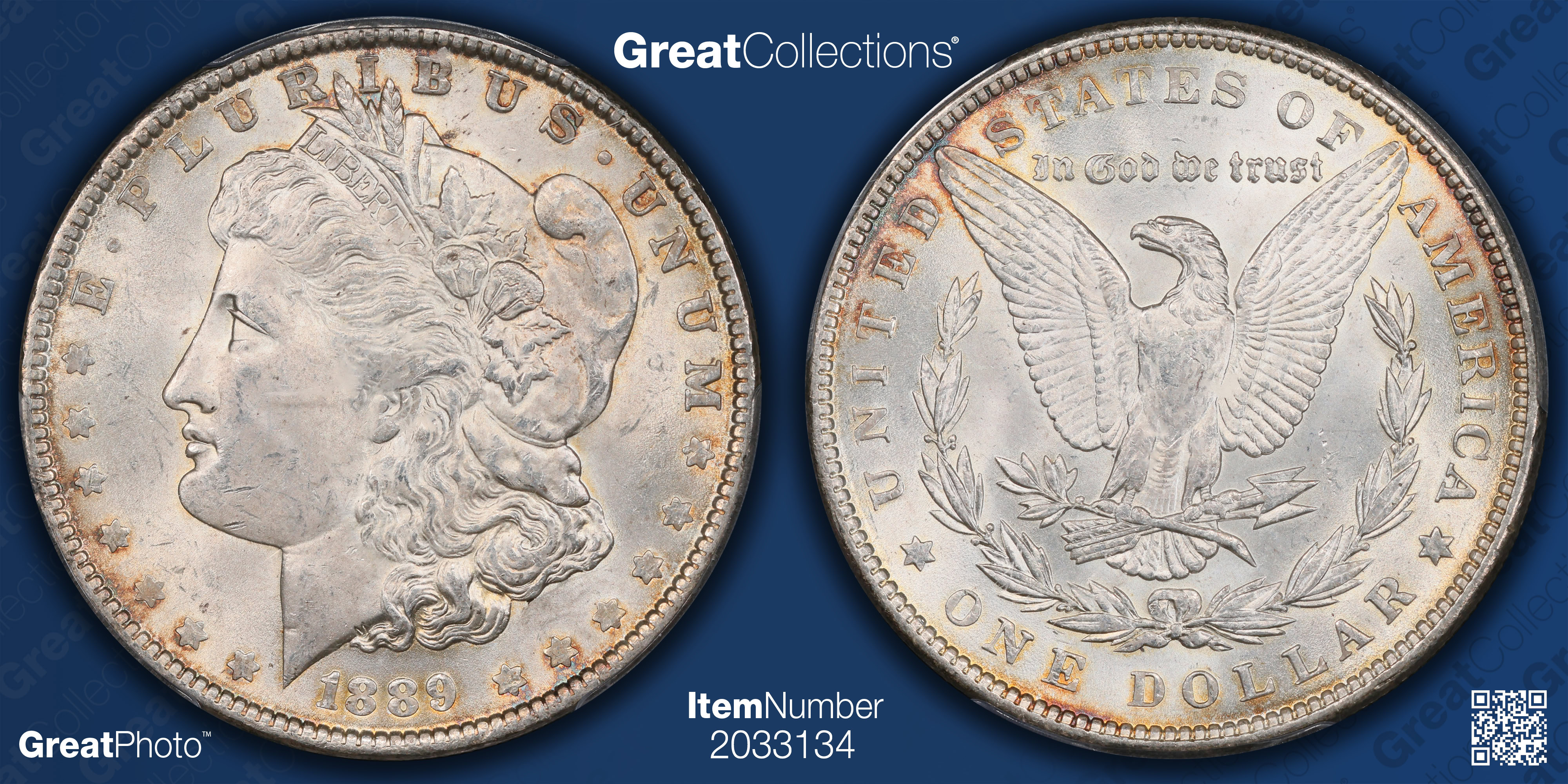 1889 Morgan Silver Dollar PCGS MS-63 (Toned) (Item 2033134