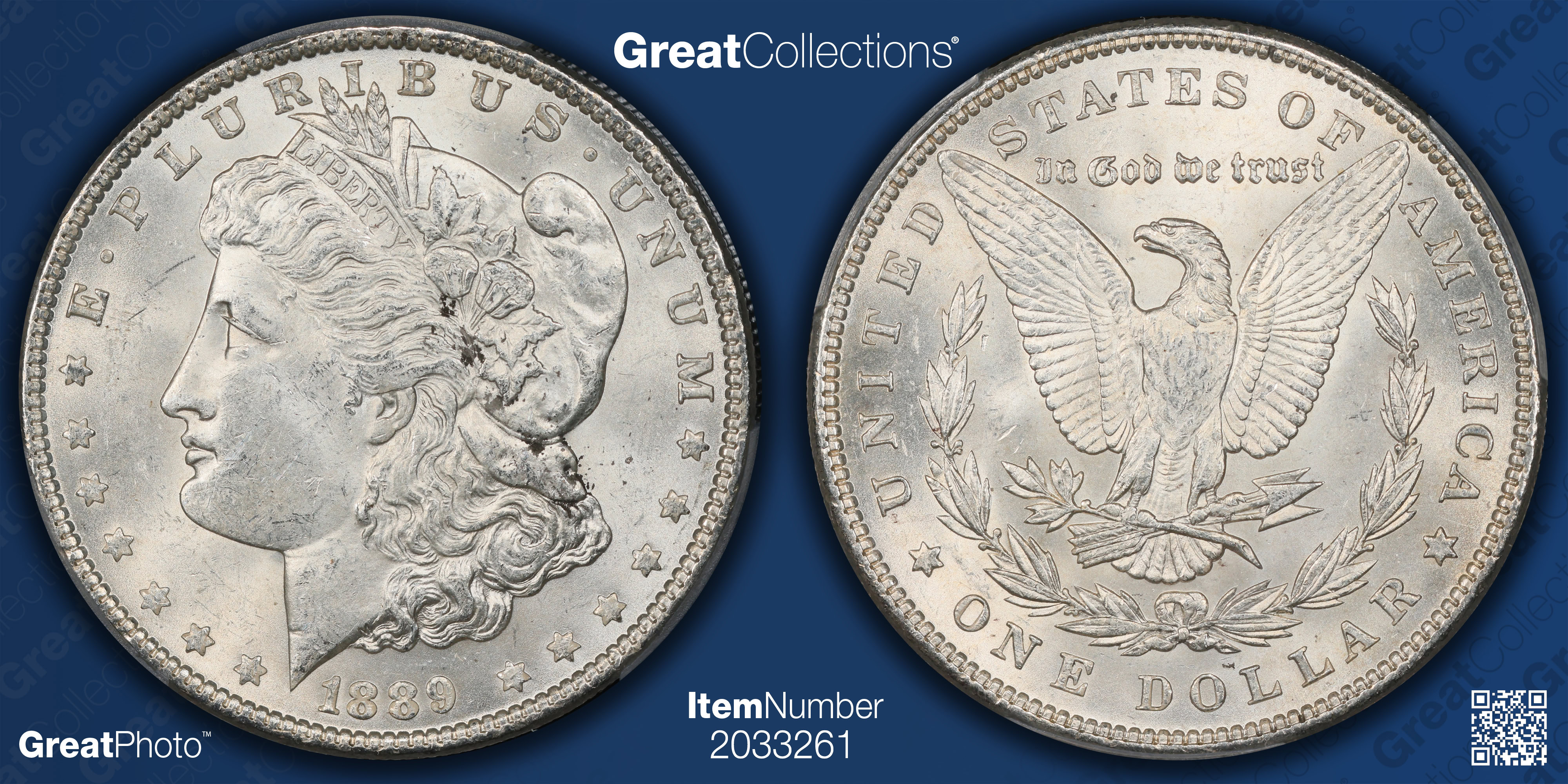 1889 Morgan Silver Dollar PCGS MS-63 (Item 2033261