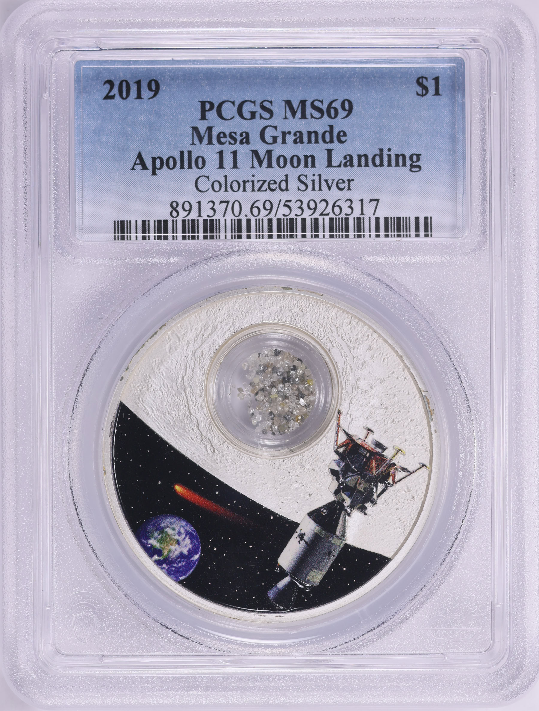 Mesa Grande Sovereign Nation 2019 Colorized Silver Dollar Apollo 11 ...