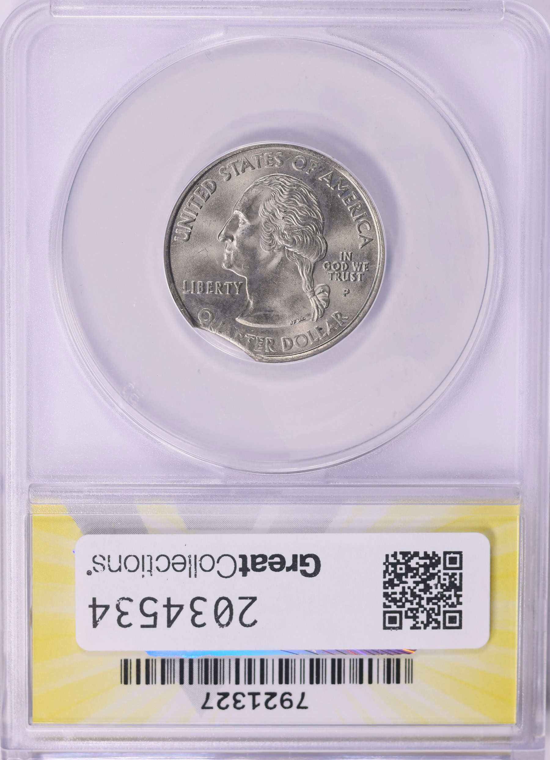 Mint Error 2002-P State Quarter Tennessee Curved Clip 5.54 Grams