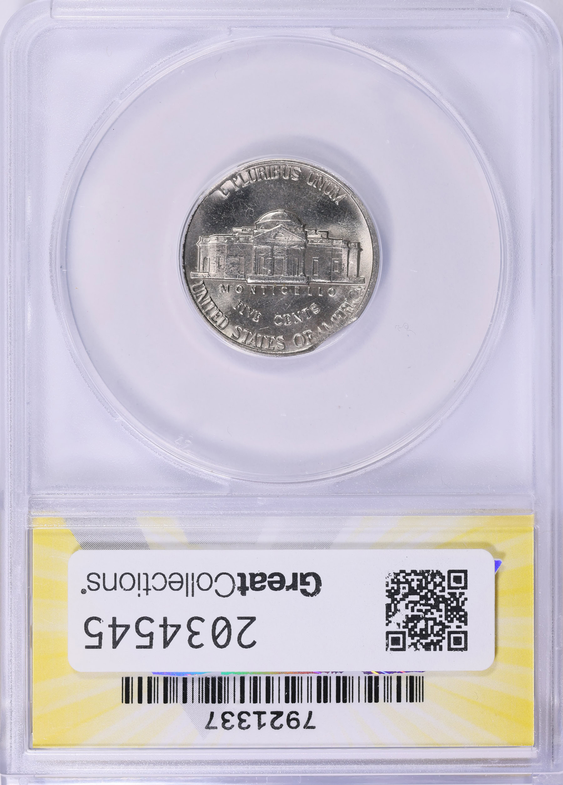 Mint Error 1988-D Jefferson Nickel Double Clip 4.91 Grams ANACS MS