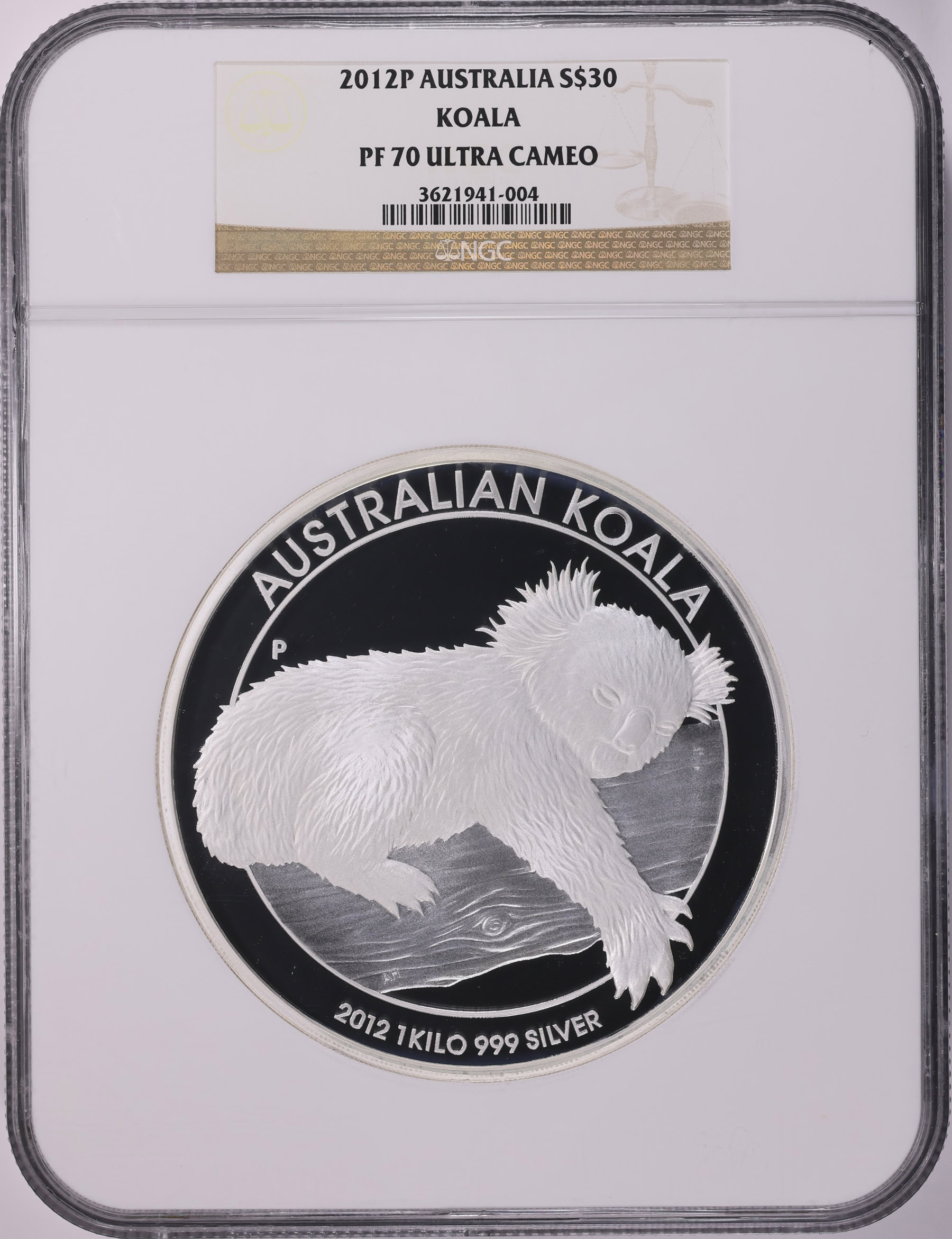 Australia 2012-P Silver $30 Koala Kilo KM-1691 NGC Proof-70 UC