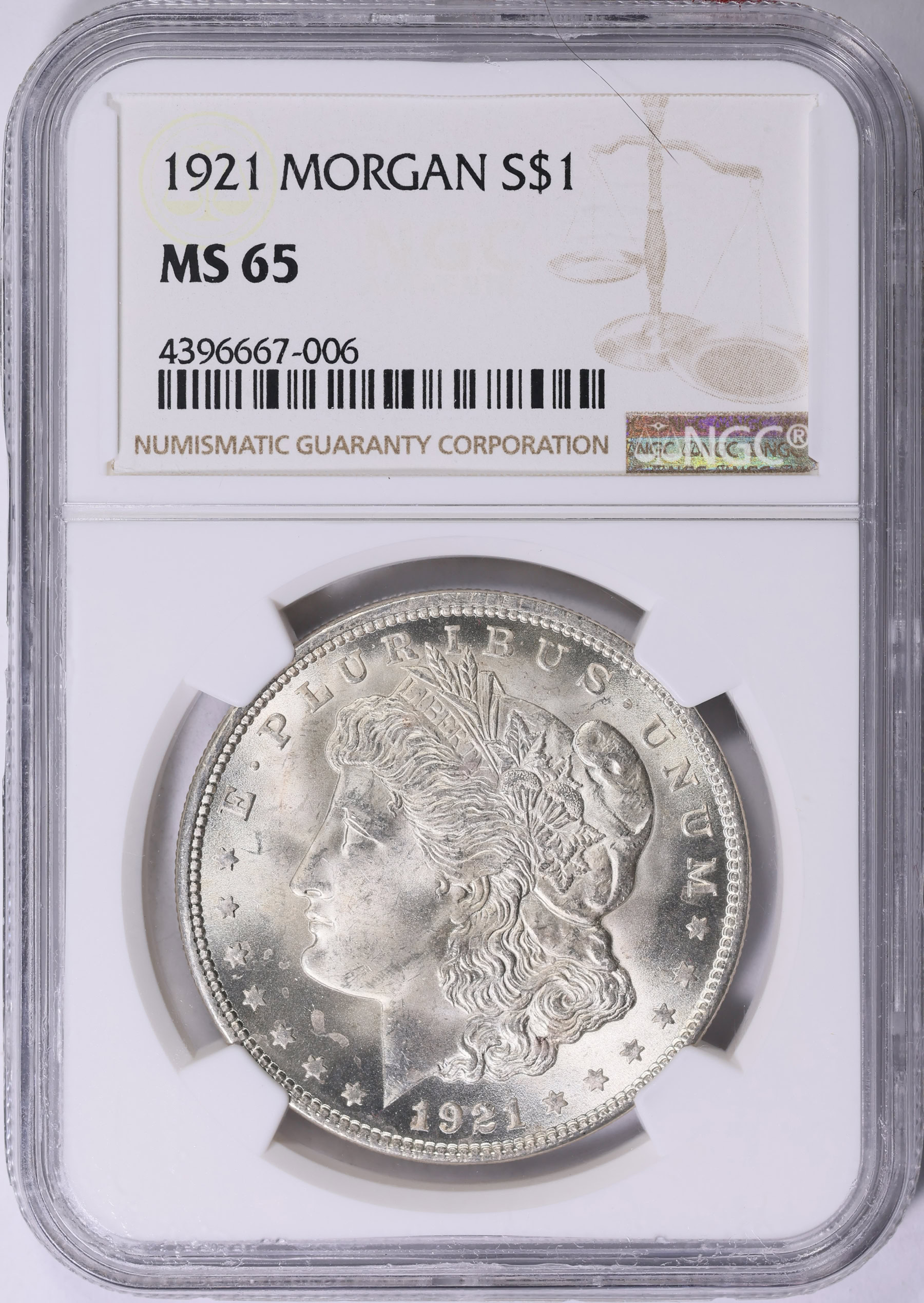 1921 Morgan Silver Dollar NGC MS-65 (Item 2034703