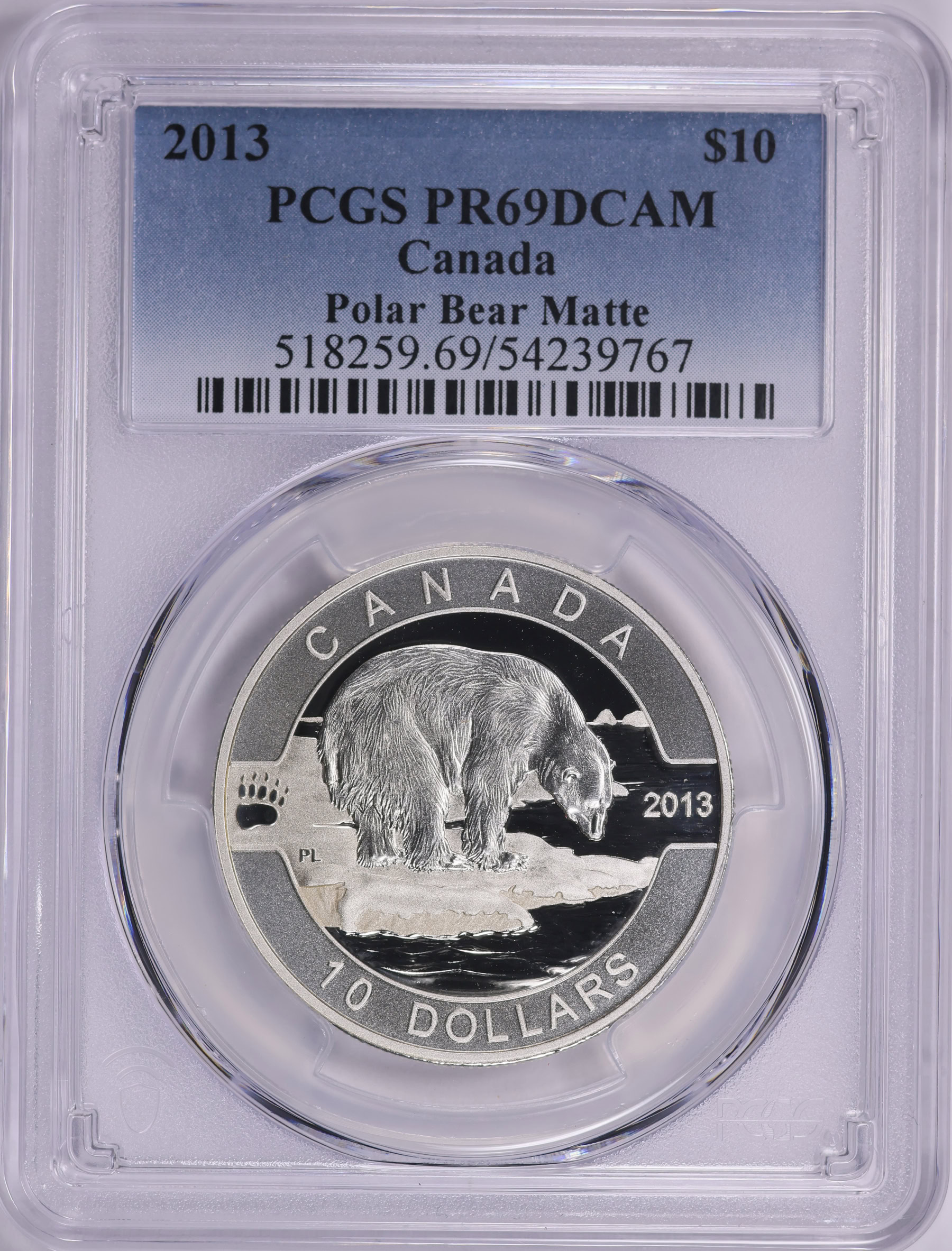 Canada 2013 Silver $10 Polar Bear KM-1402 PCGS Proof-69 DCAM (Item