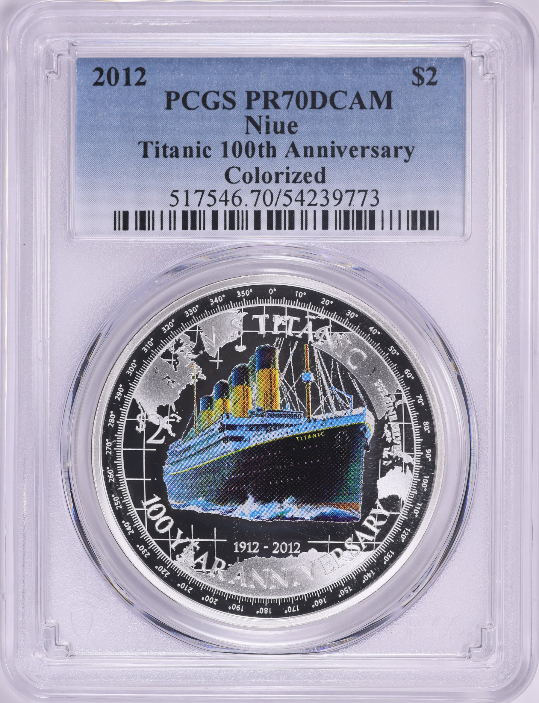 Niue 2012 Colorized Silver $2 Titanic 100th Anniversary KM-638 