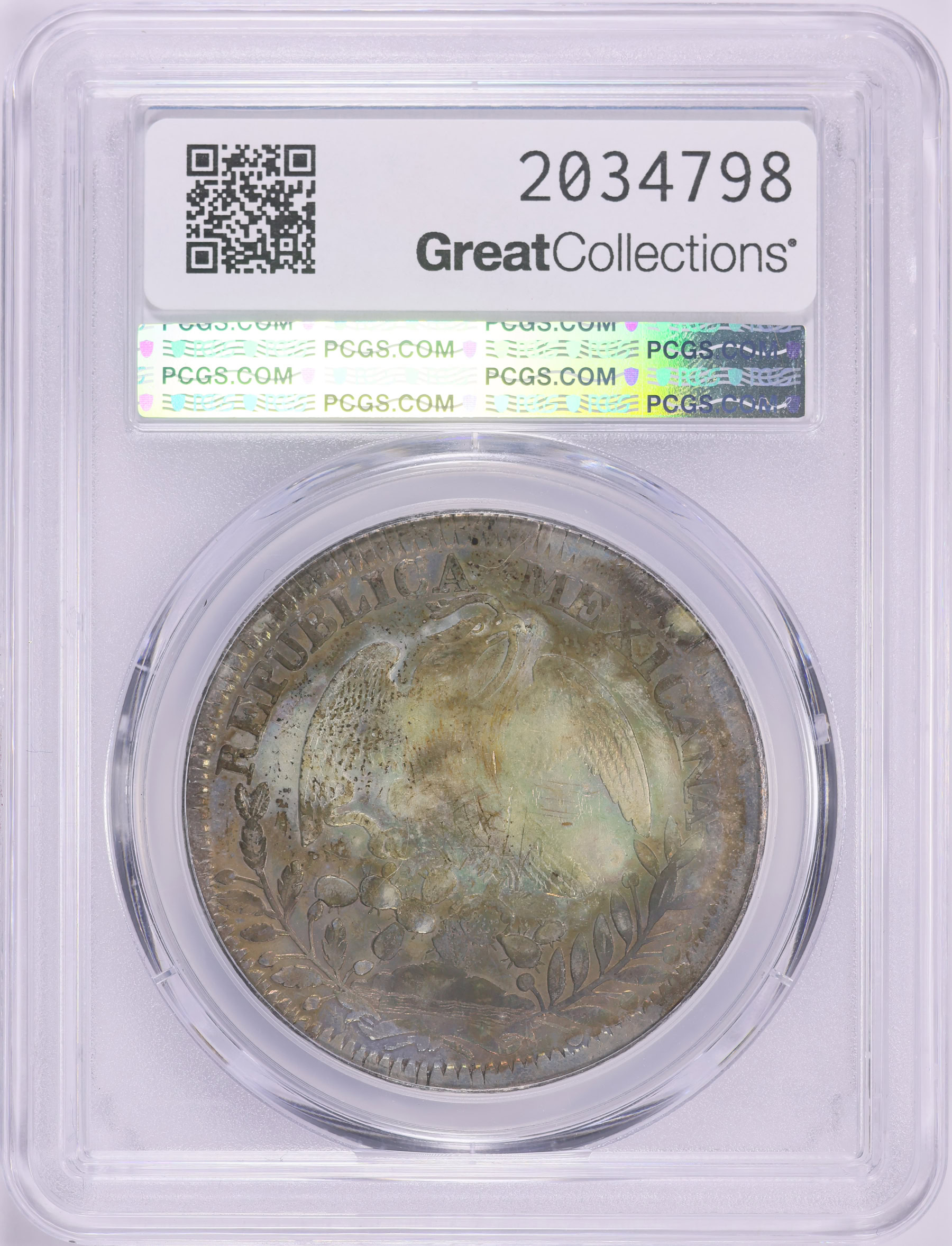 Mexico 1840-Zs OM Silver 8 Reales KM-377.13 PCGS Genuine XF