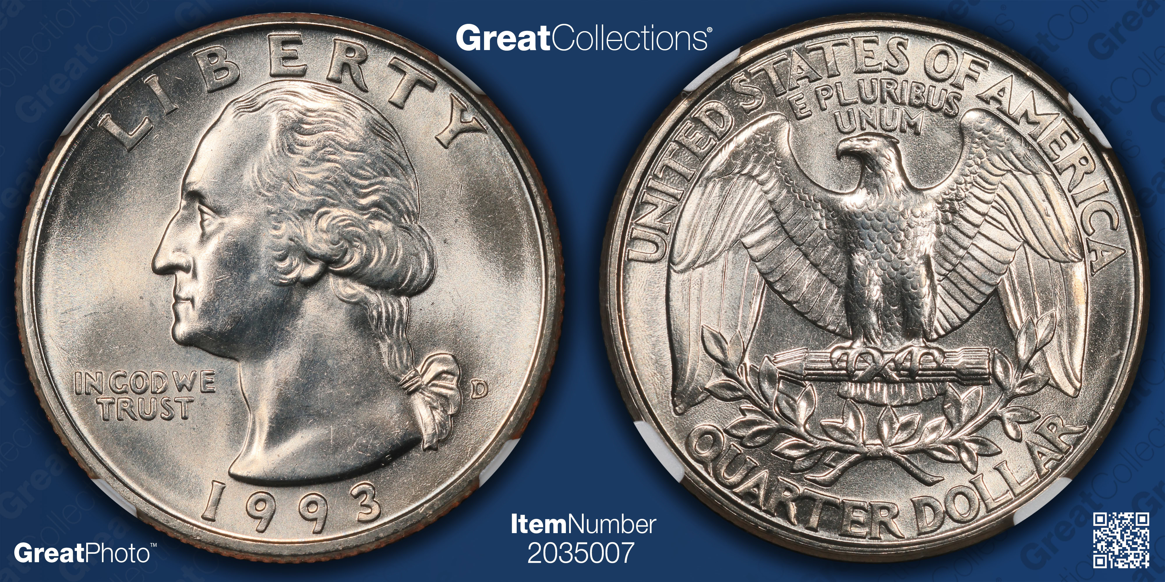 1993-D Washington Quarter NGC MS-67+ (Item 2035007