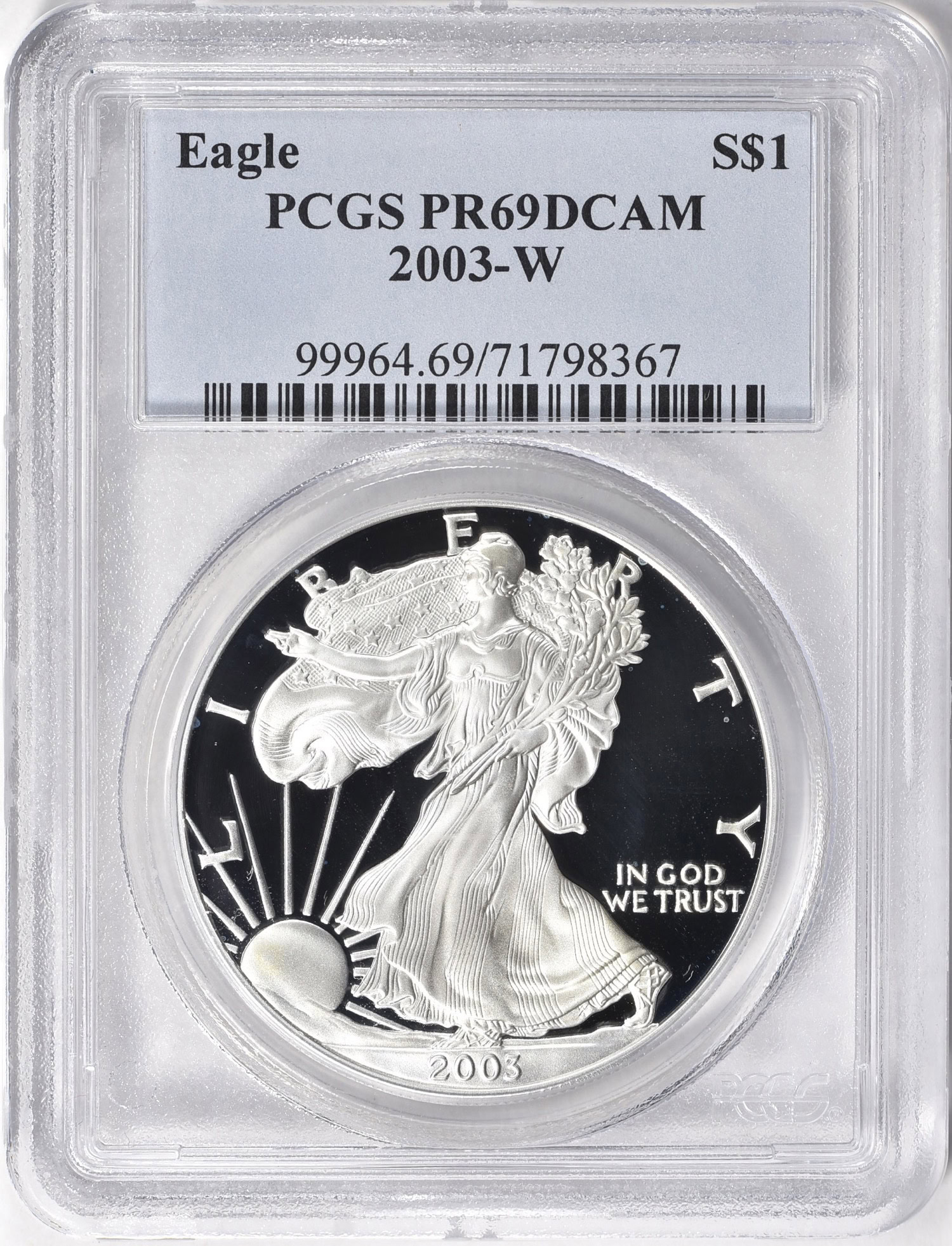 2003-W $1 Silver Eagle PCGS Proof-69 DCAM (Item 2035027