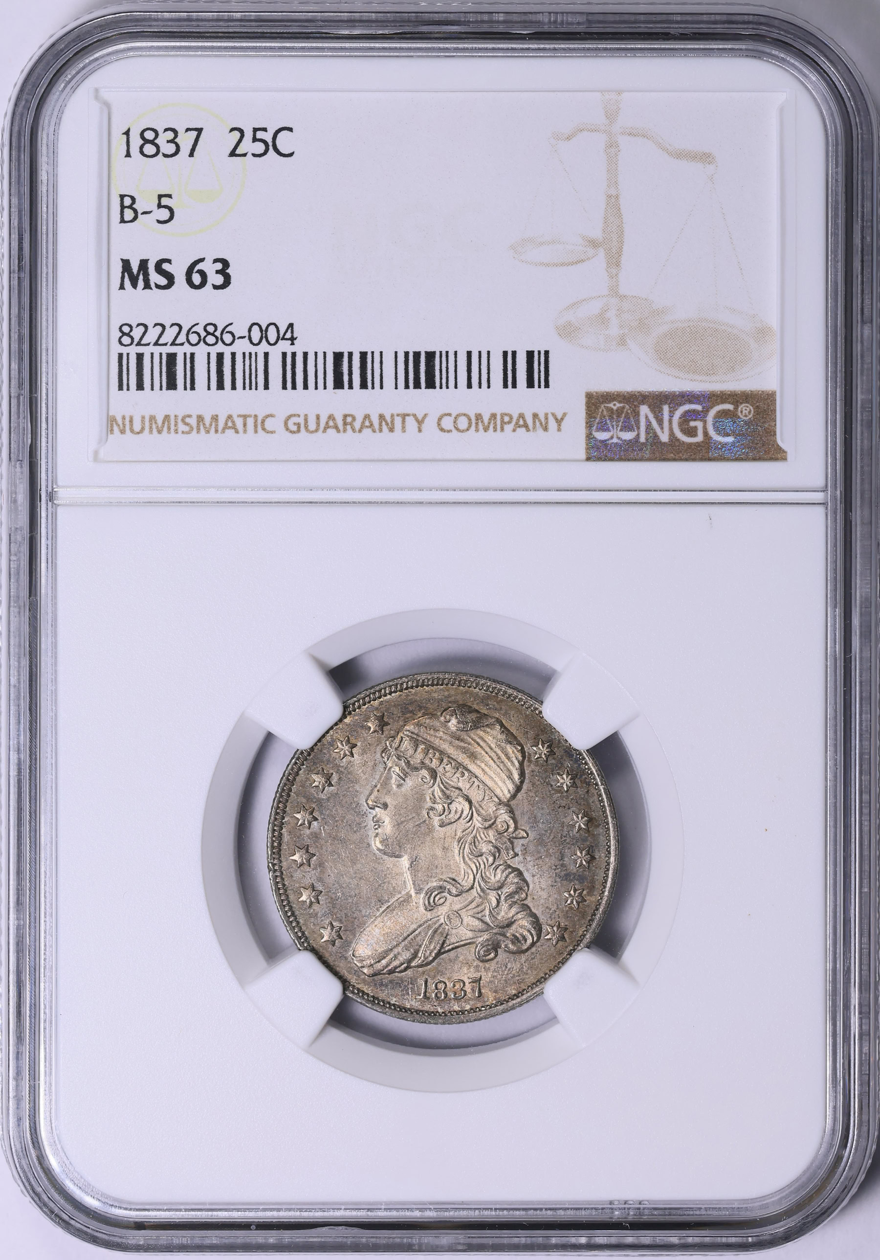 1837 Capped Bust Quarter Browning 5 NGC MS-63 (Item 2035593