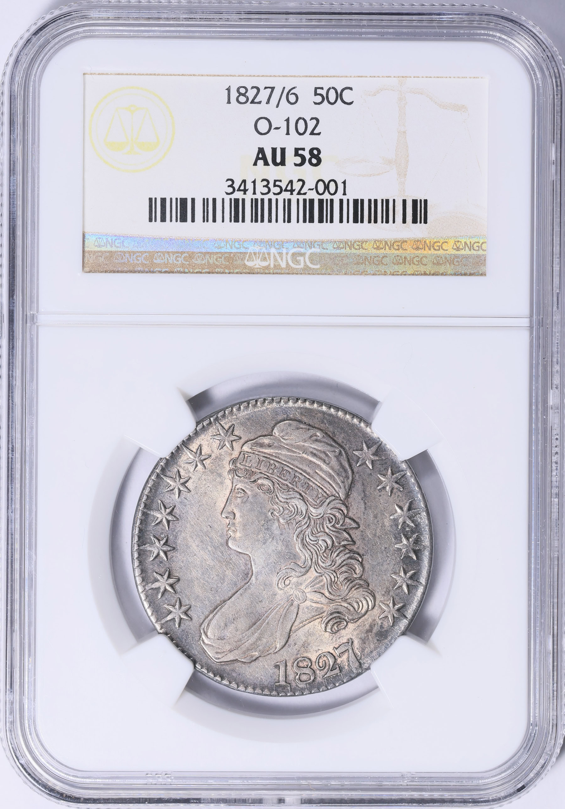 1827/6 Capped Bust Half Dollar Overton 102 NGC AU-58 (Item 2035831