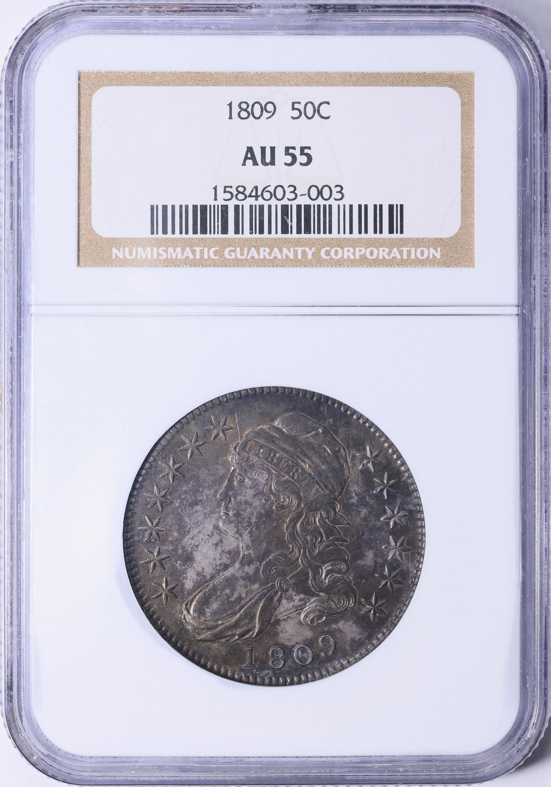 1809 Capped Bust Half Dollar NGC AU-55 (Toned) (Item 2035842