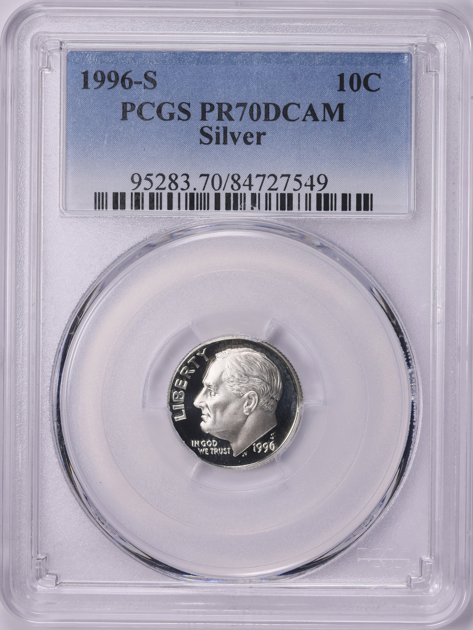 1996-S Roosevelt Dime Silver PCGS Proof-70 DCAM (Item 2035902