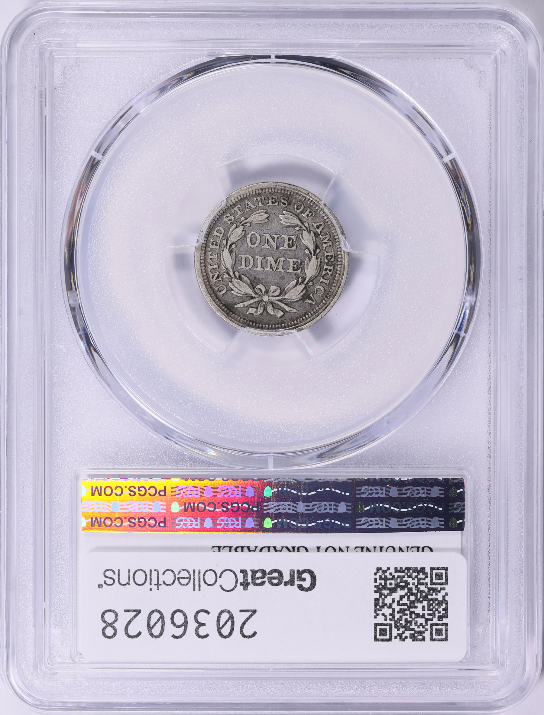 1853 Seated Liberty Dime Arrows PCGS Genuine VF Details (Item