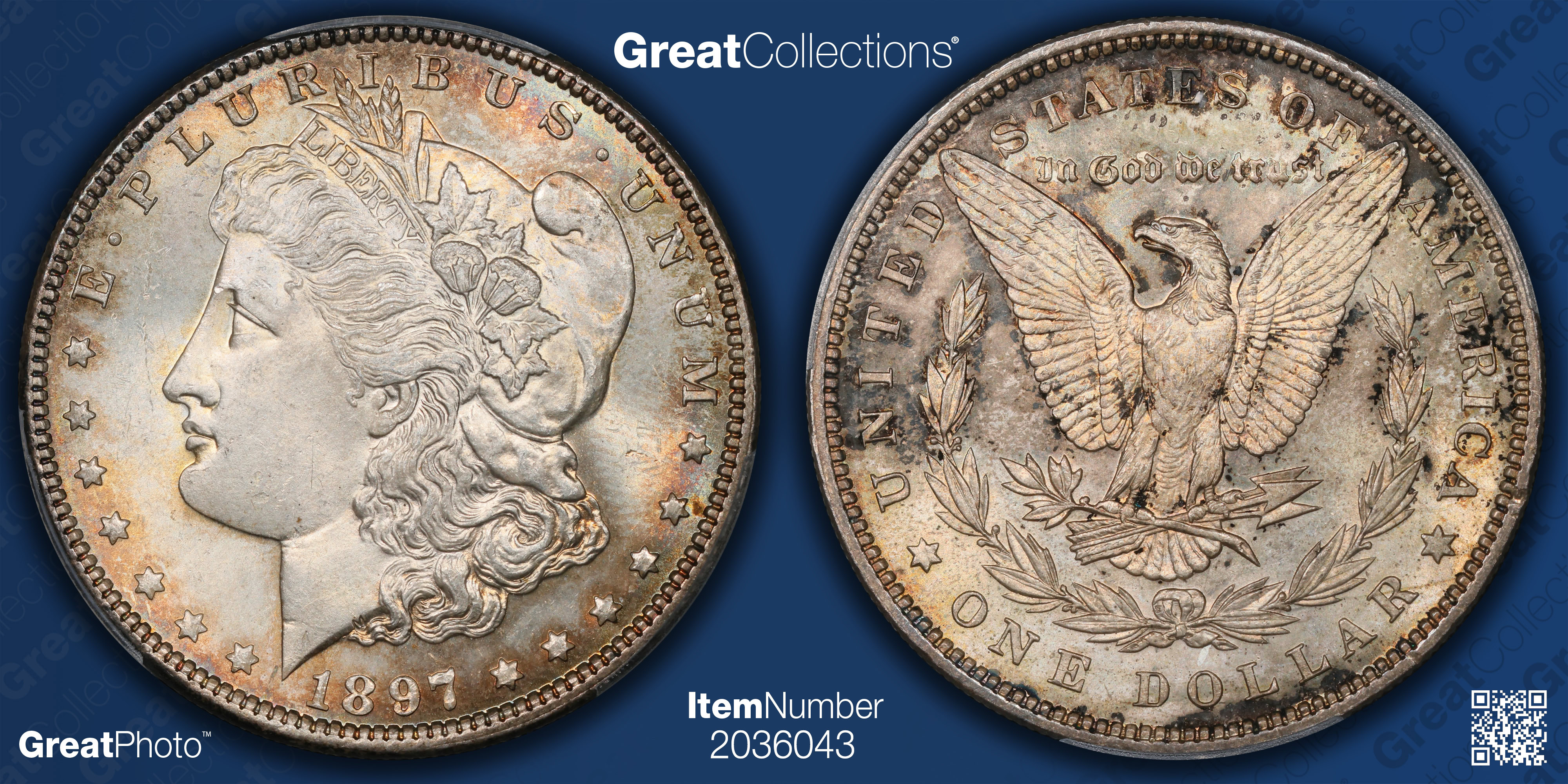 1897 Morgan Silver Dollar PCGS MS-64 (Toned) (Item 2036043