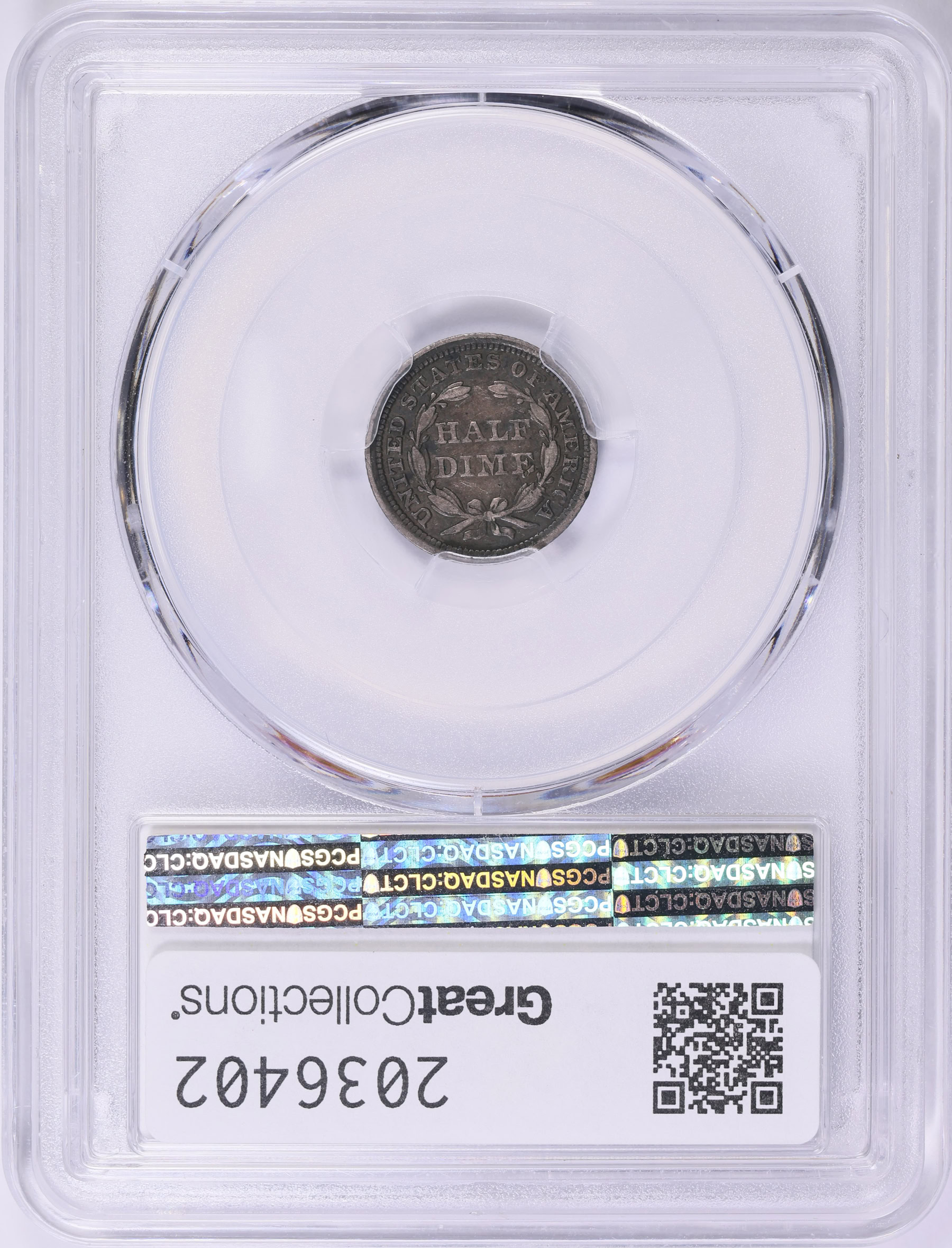 希少　Representing Convicts 1855 Seated Liberty Half Dime Arrows PCGS VF-20 (Item 2036402