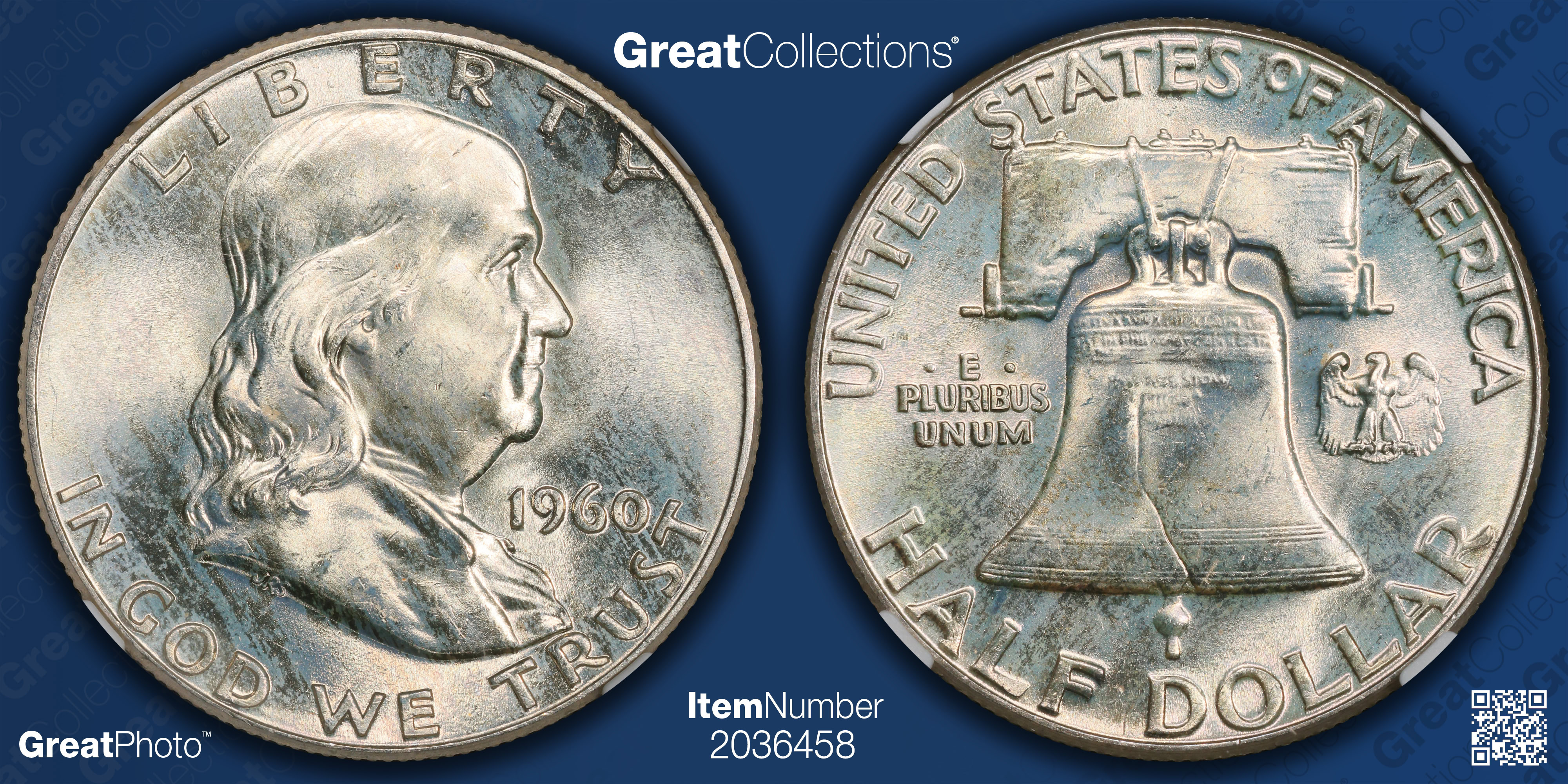 1960 Franklin Half Dollar NGC MS-66+ FBL (Item 2036458