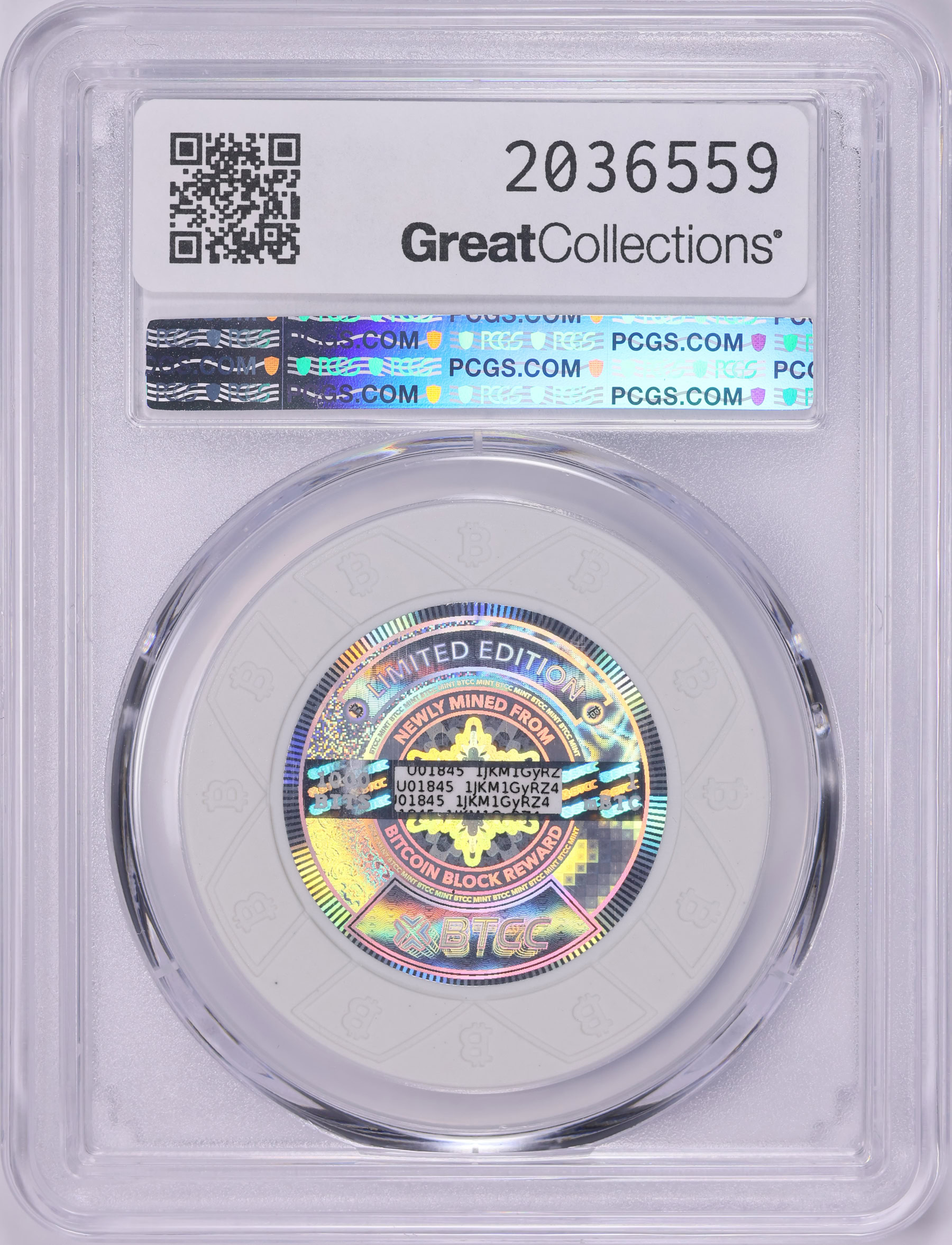 2016 BTCC White 1,000 Bits Chip PCGS MS-69 (Item 2036559) |  GreatCollections Coin Auctions