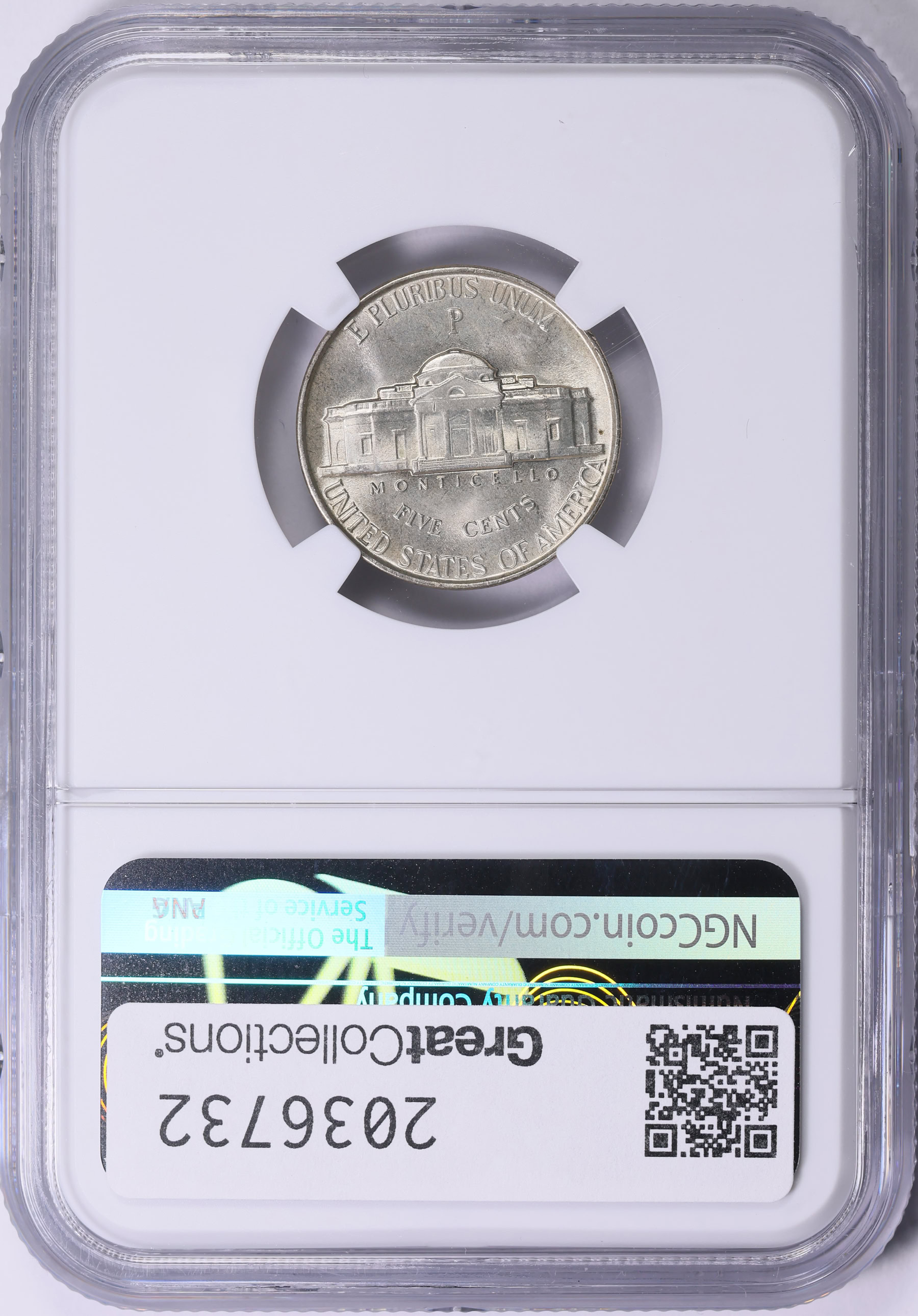 【半額】LASKEY 67SYMPH GP 1942-P Jefferson Nickel NGC MS-67 5FS (Item 2036732