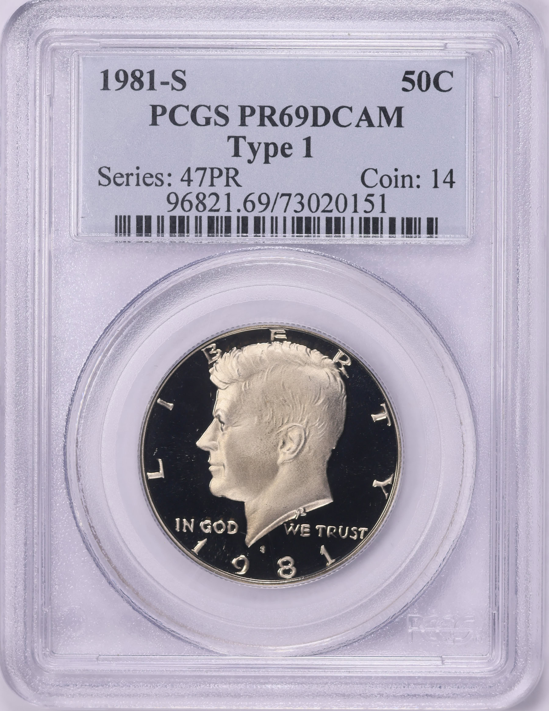 1981-S Kennedy Half Dollar Type 1 PCGS Proof-69 DCAM (Item 2037296