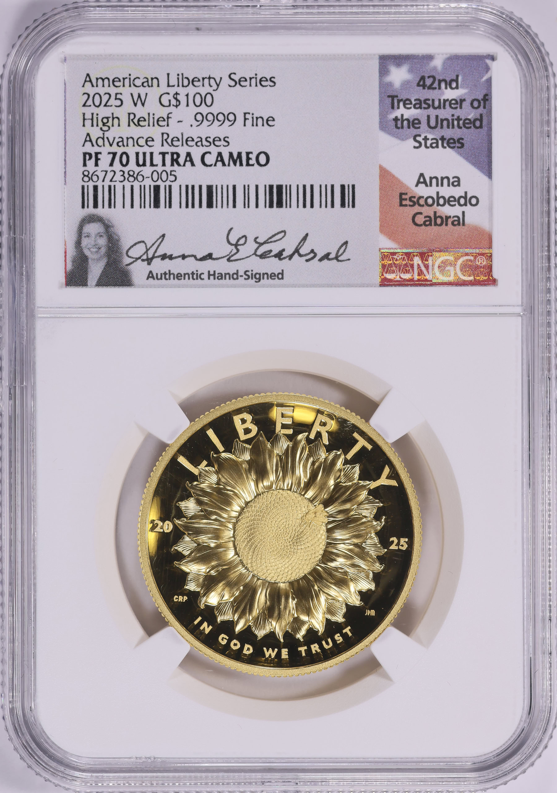 2025-W Gold $100 American Liberty Series High Relief Advance