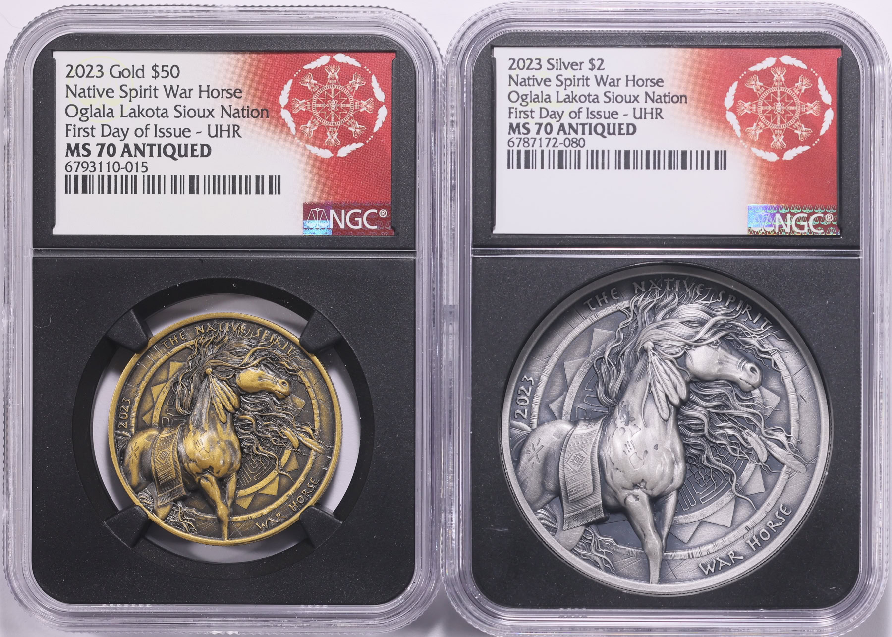 Oglala Lakota Sioux Nation 2023 Gold $50 & Silver $2 Native Spirit