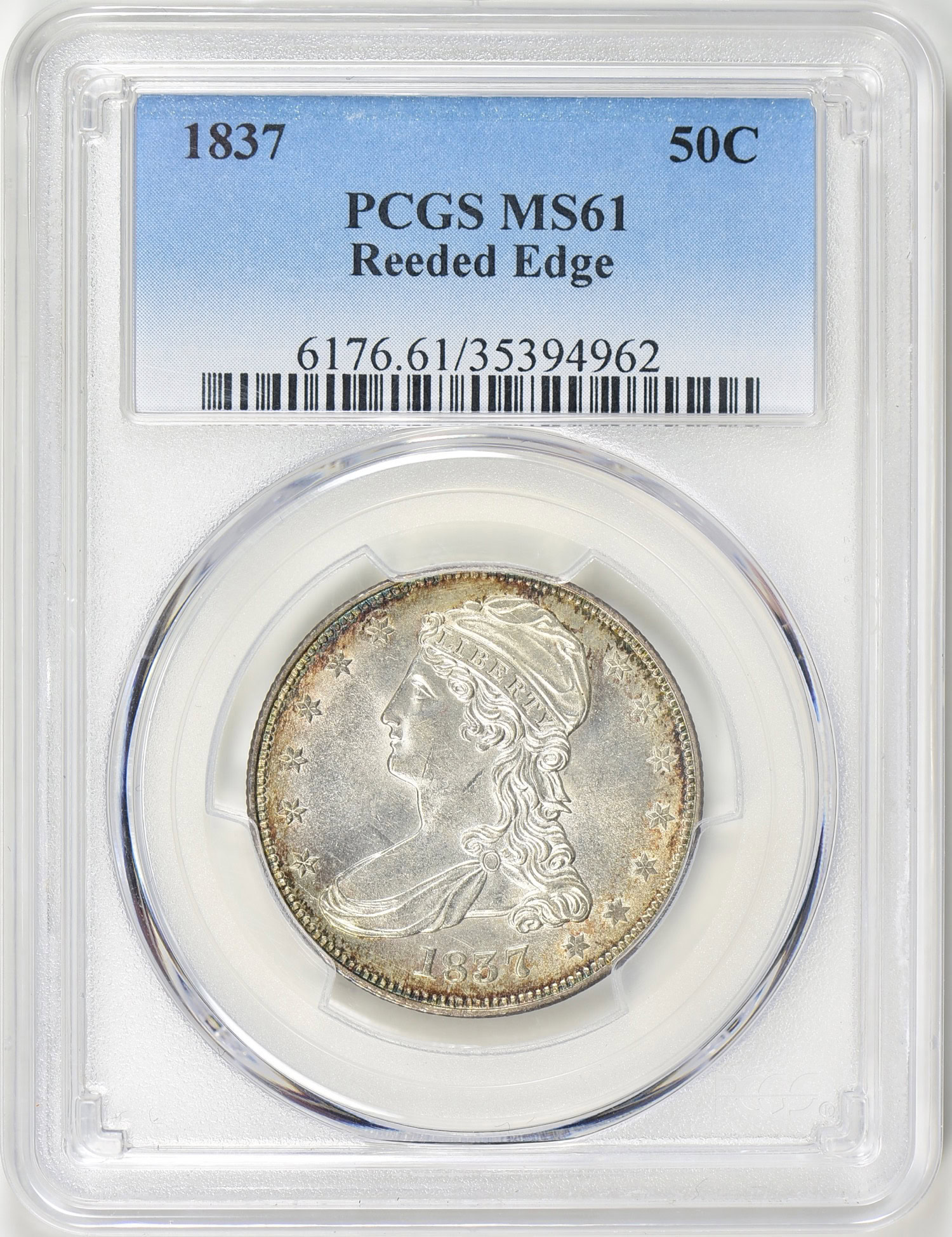 1837 Capped Bust Half Dollar Reeded Edge PCGS MS-61 (Item 2041576