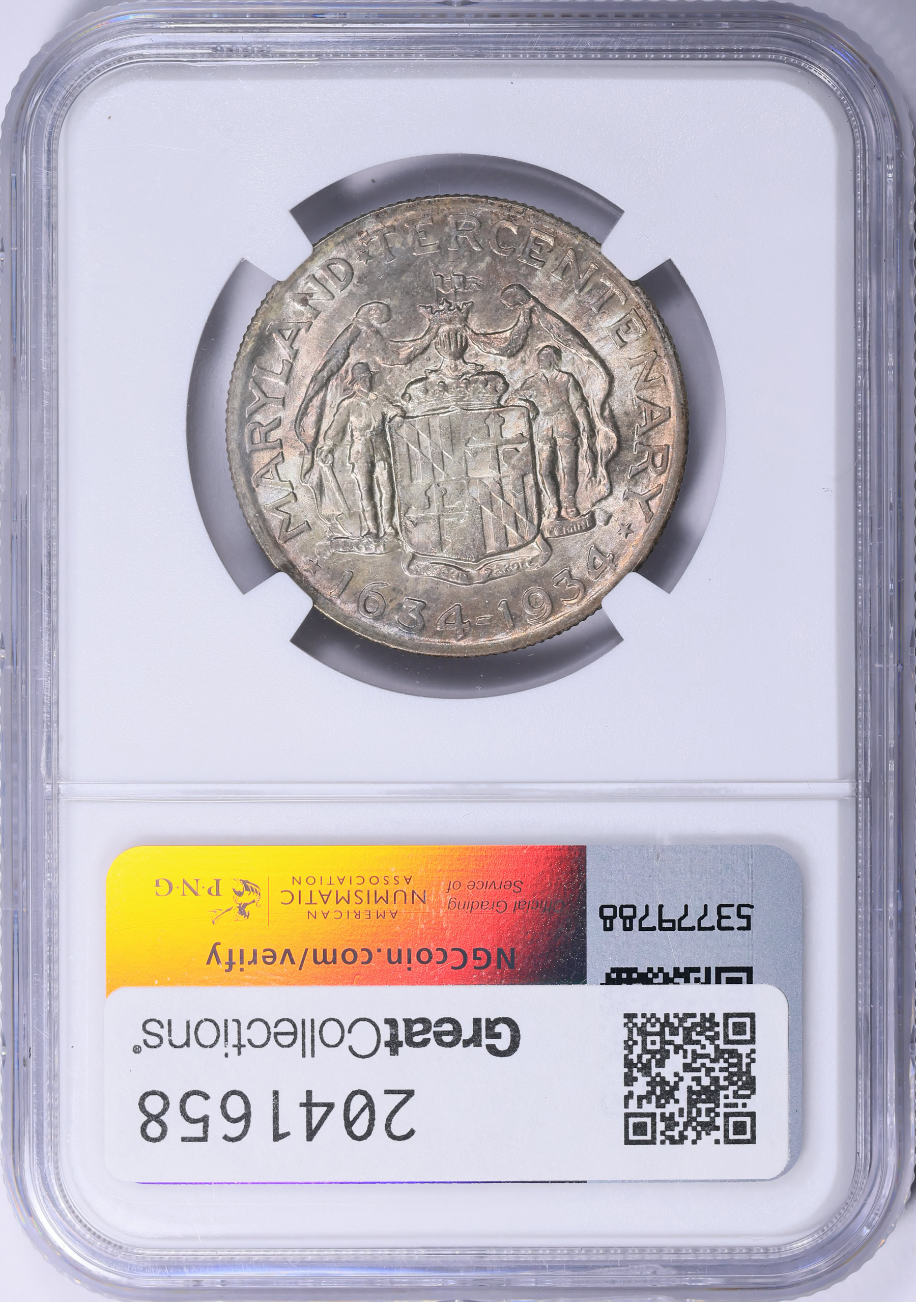 1934 Maryland Tercentenary Half Dollar NGC MS-67 (Toned) (Item