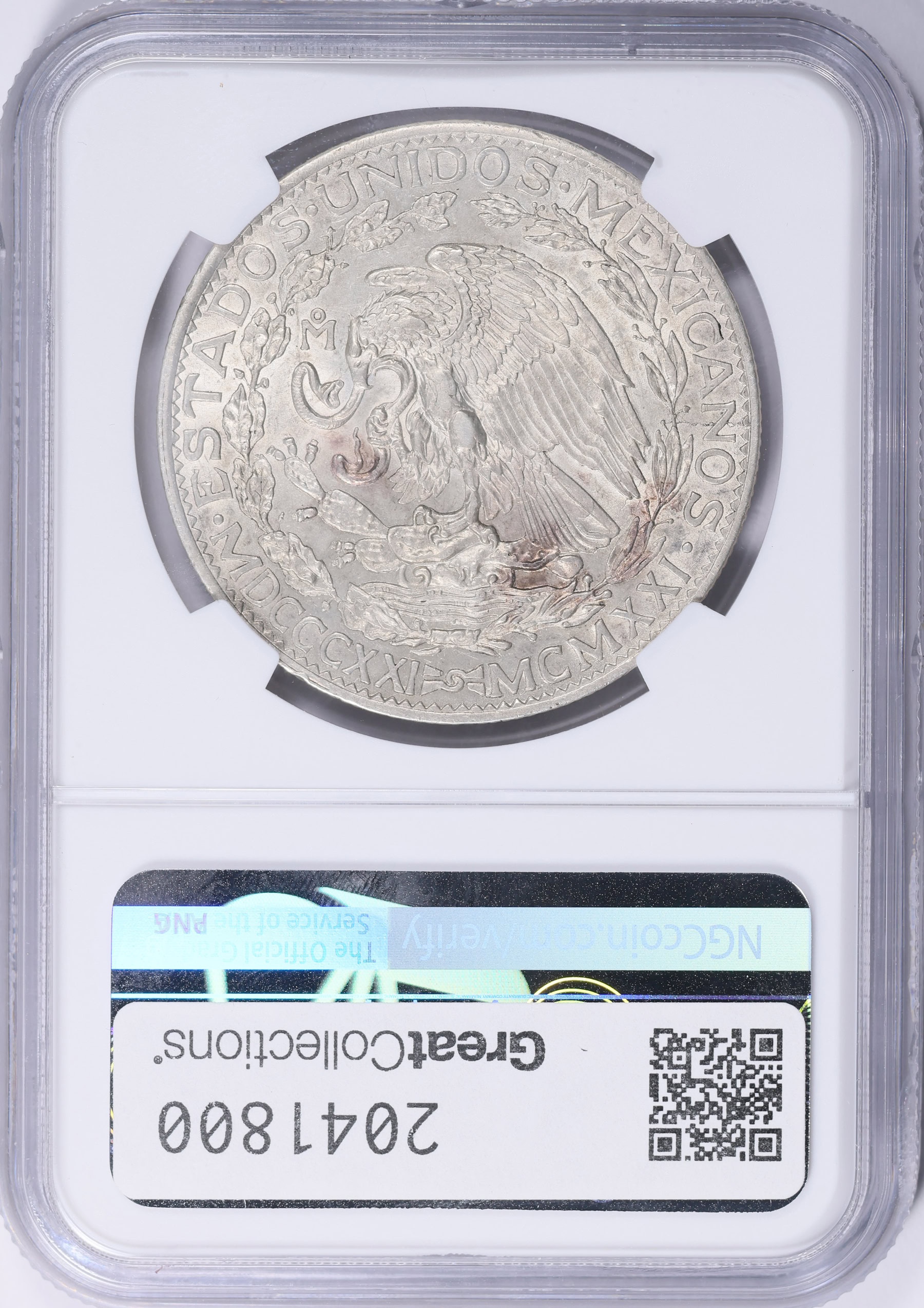 Mexico 1921-Mo Silver 2 Pesos Independence Centennial KM-462 NGC