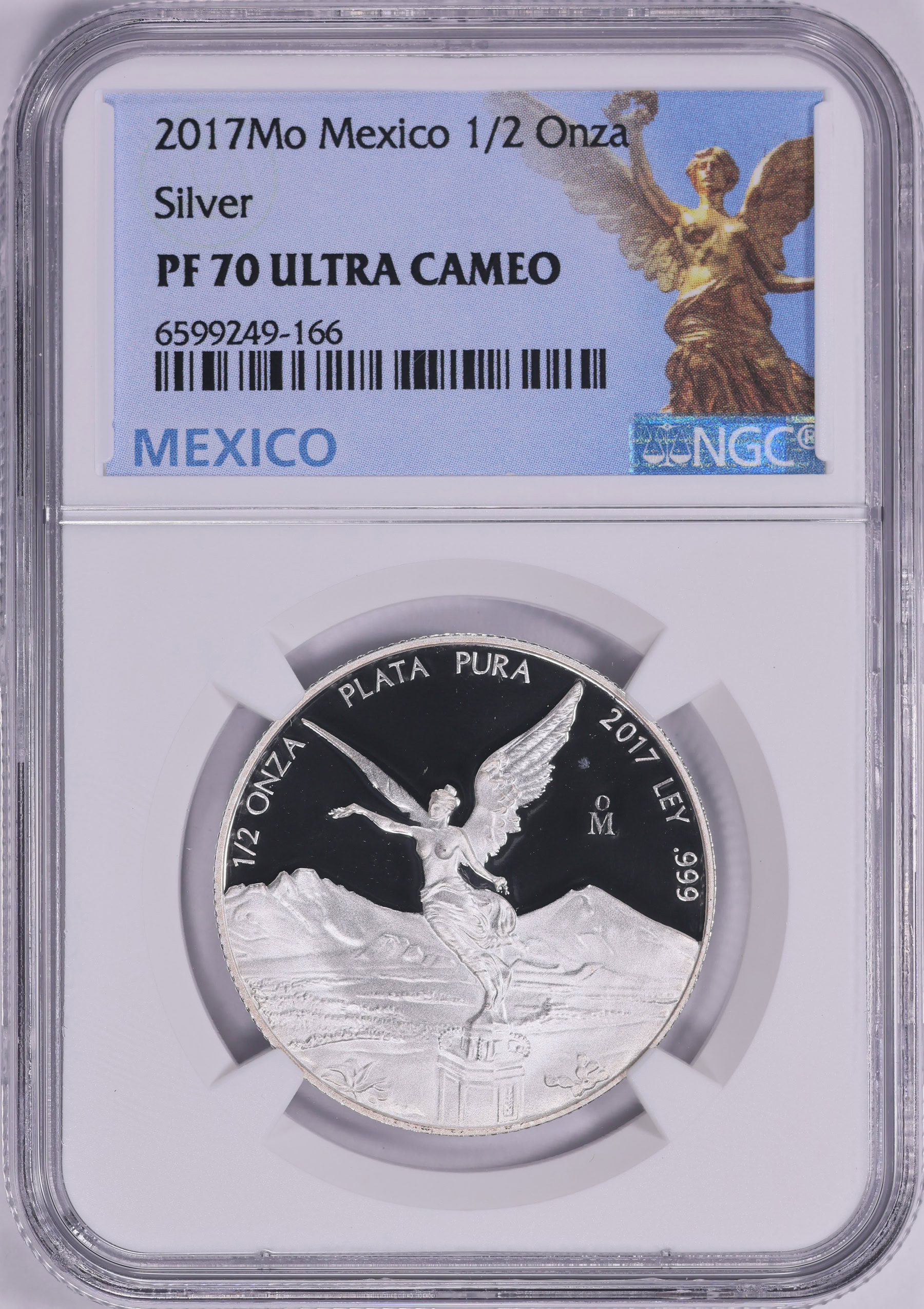 Mexico 2017-Mo Silver 1/2 Onza Libertad KM-612 NGC Proof-70 UC