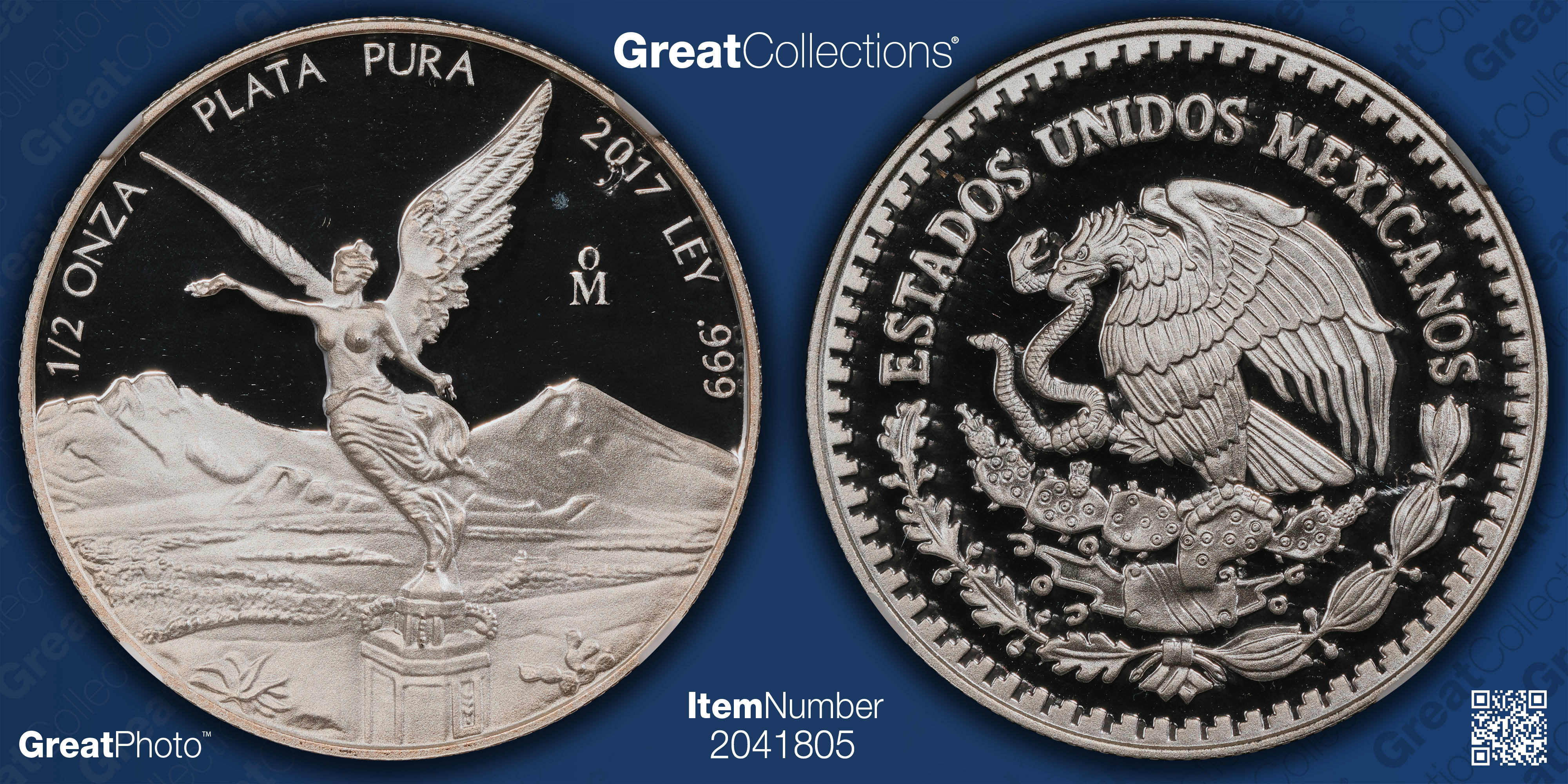 Mexico 2017-Mo Silver 1/2 Onza Libertad KM-612 NGC Proof-70 UC