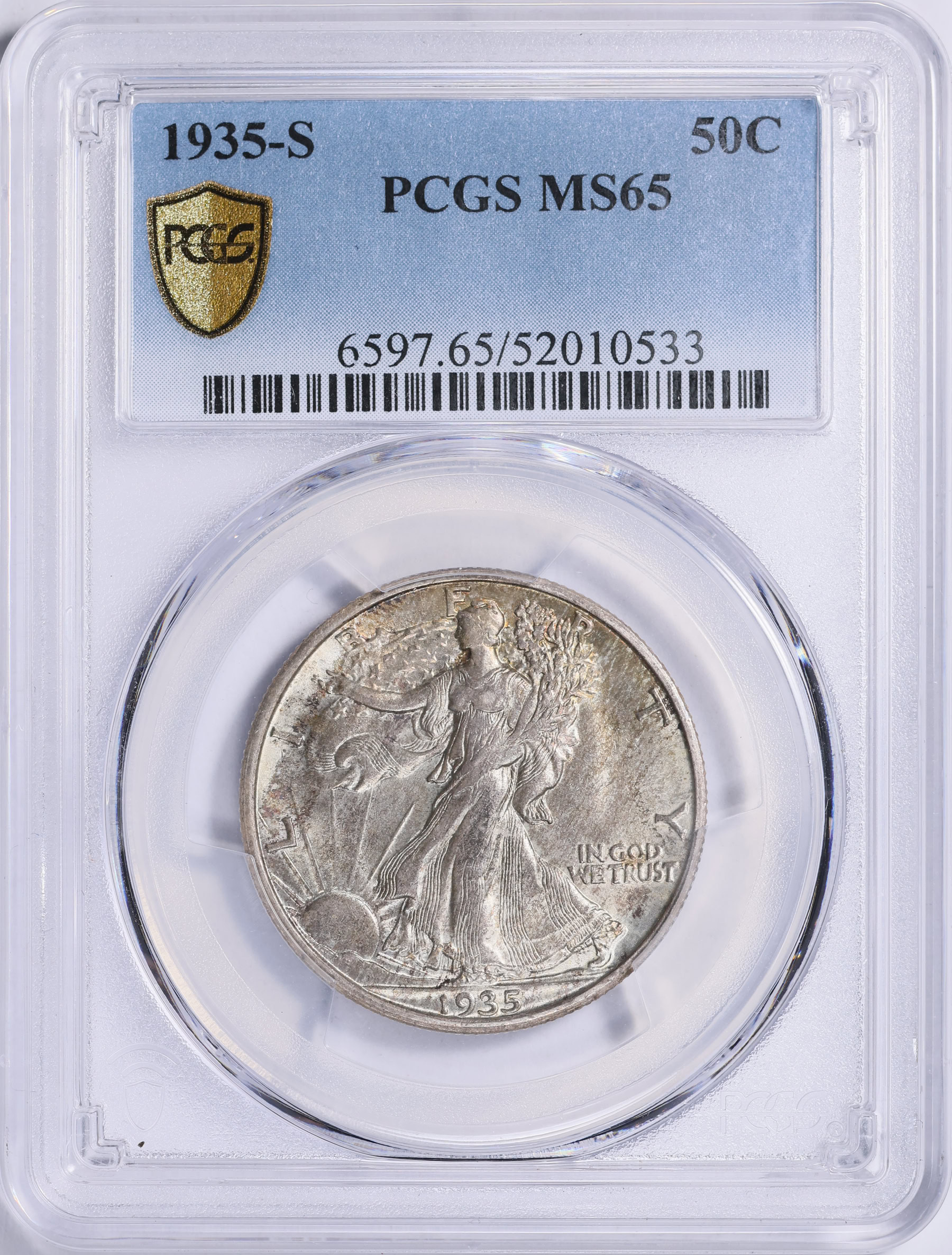 1935-S Walking Liberty Half Dollar PCGS MS-65 (Toned) (Item