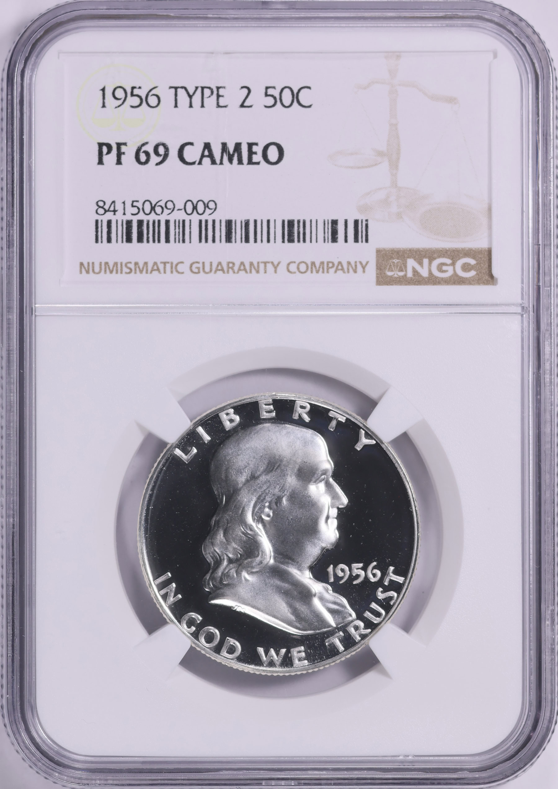 1956 Franklin Half Dollar Type 2 NGC Proof-69 CAMEO (Item 2041840