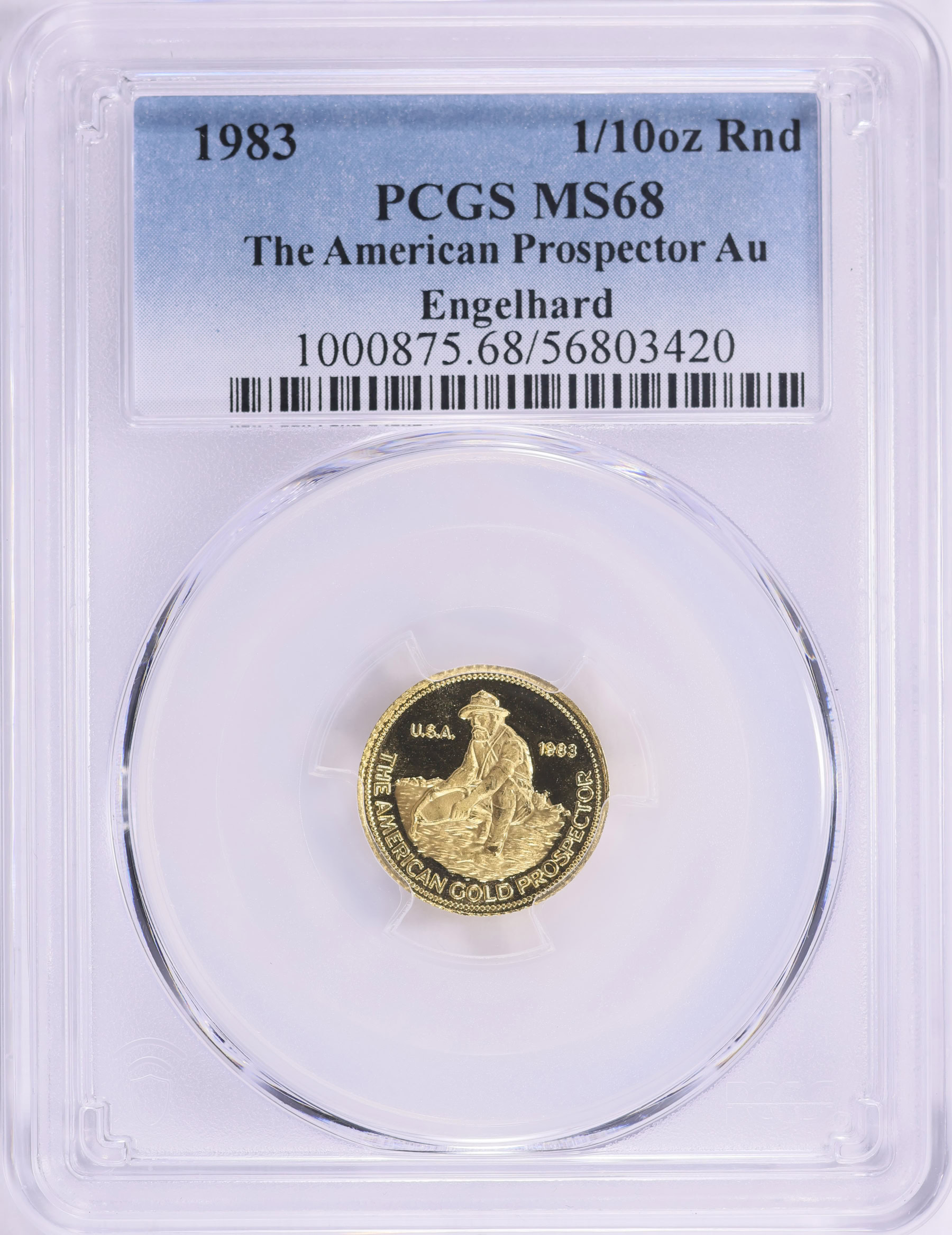 1983 Private Tokens The American Prospector Engelhard 1/10 Ounce