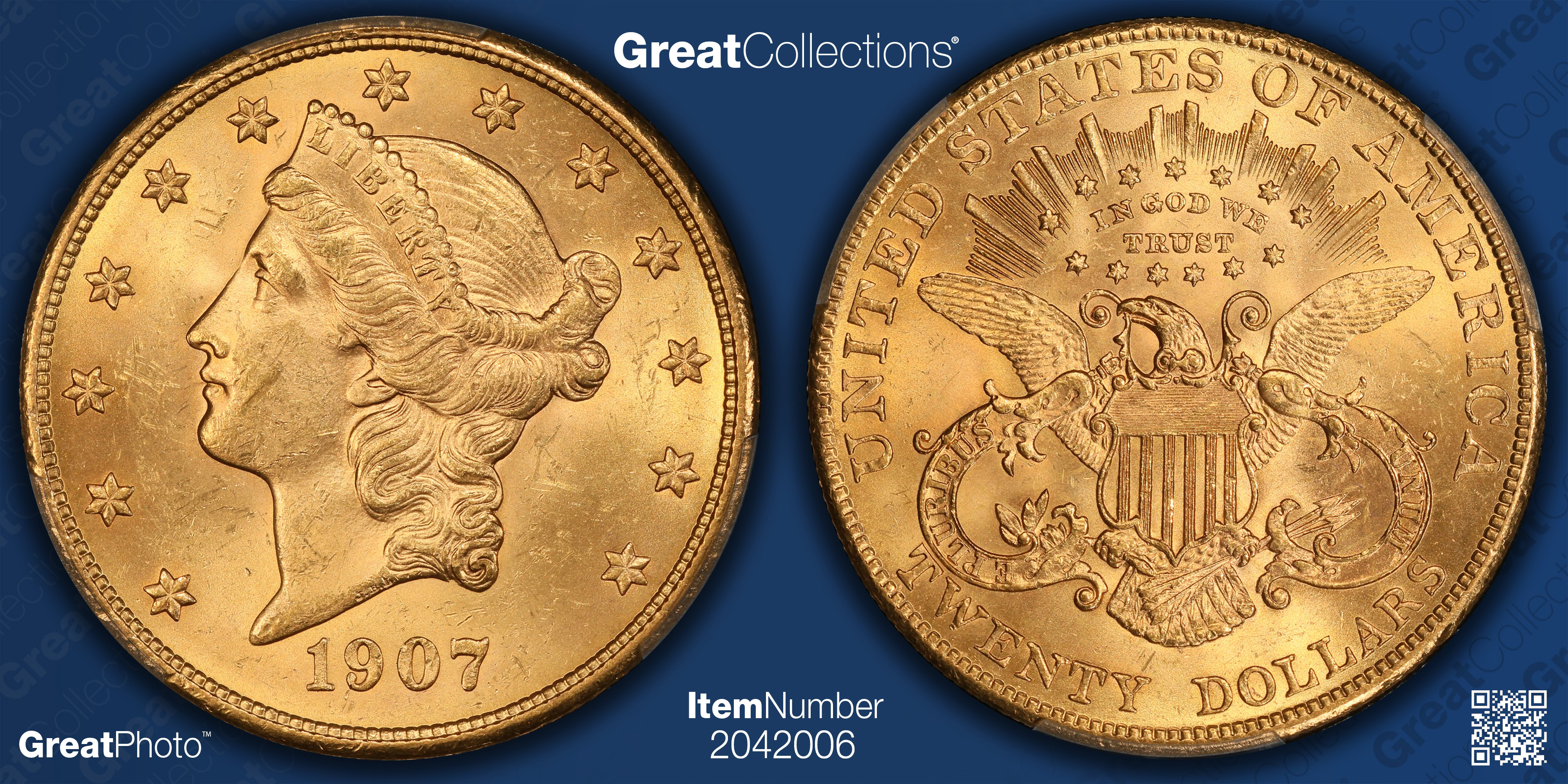 1907 Liberty Gold Double Eagle PCGS MS-63 (Item 2042006 ...