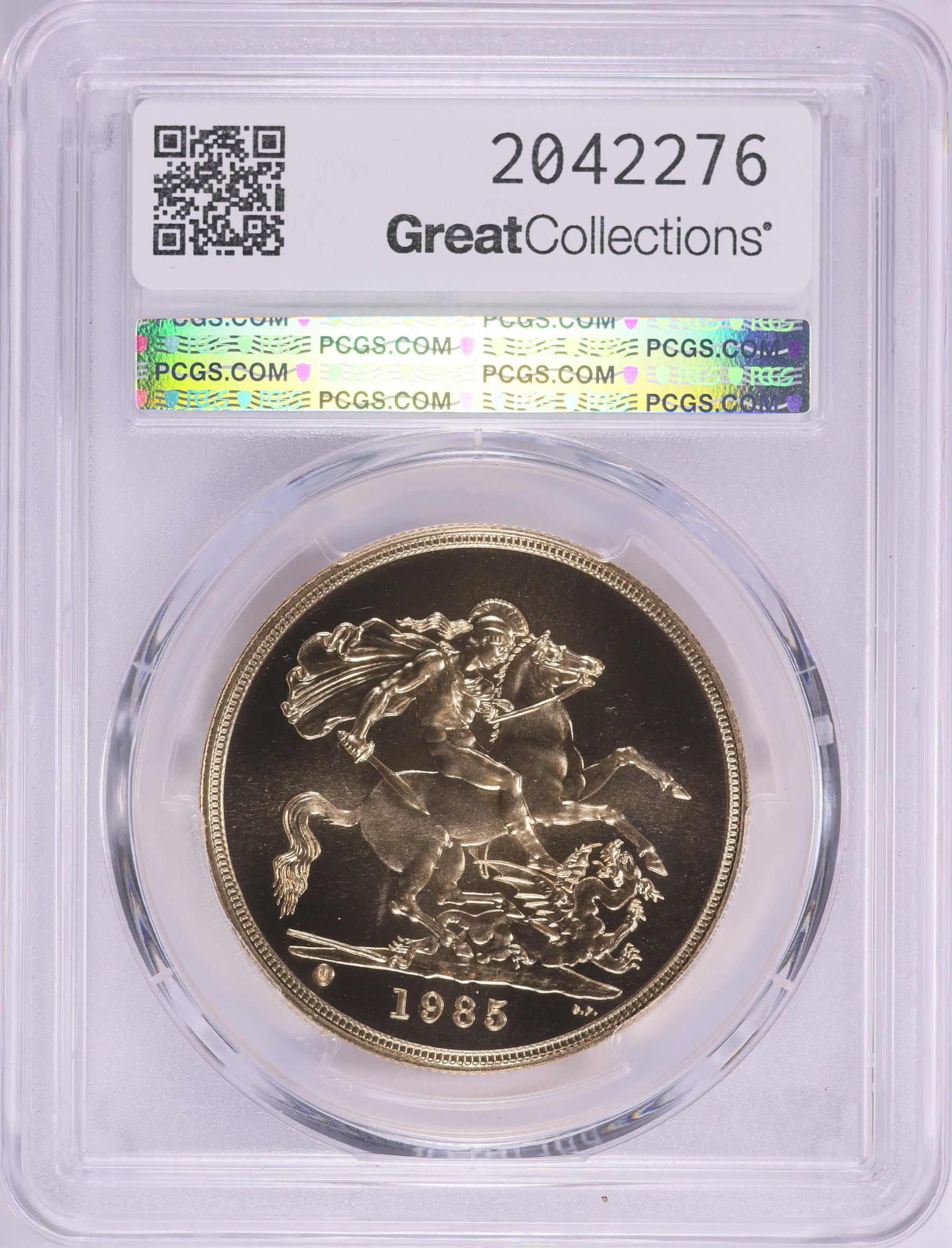 Great Britain 1985-U Gold £5 St. George KM-945 PCGS MS-69 (AGW