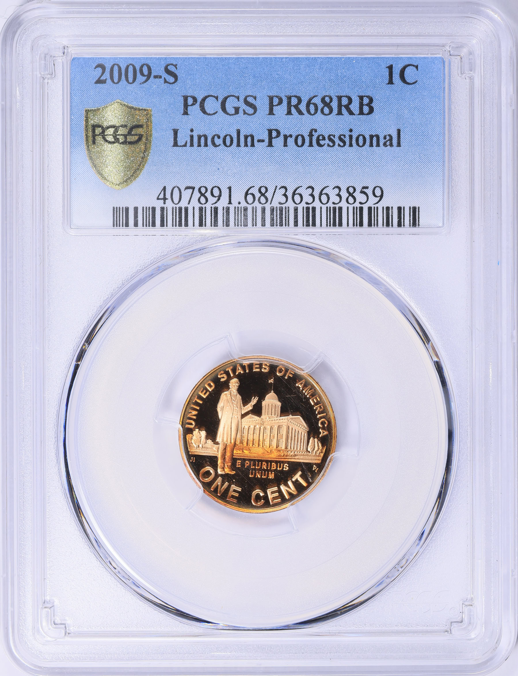2009-S Lincoln Cent Professional Life PCGS Proof-68 RB (Toned