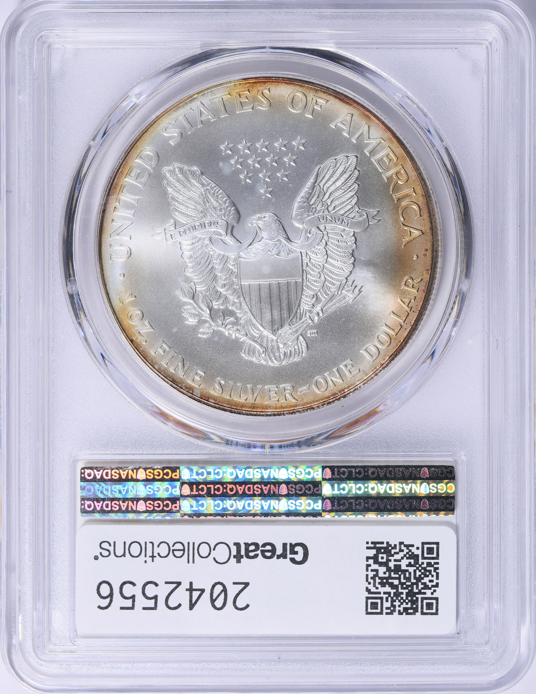 1999 $1 Silver Eagle PCGS MS-67 (Toned) (Item 2042556
