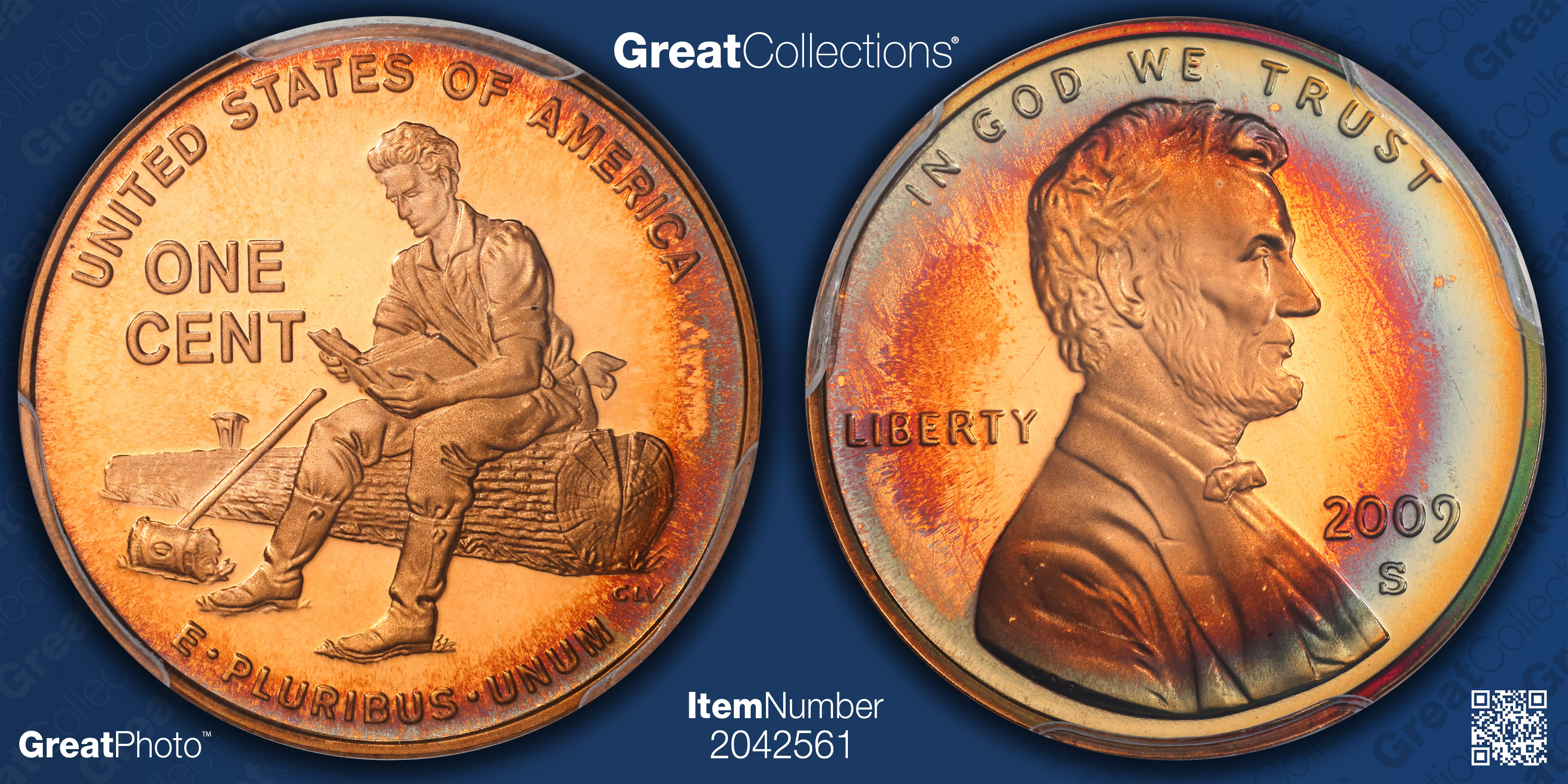 2009-S Lincoln Cent Formative Years PCGS Proof-68 RB (Toned) (Item