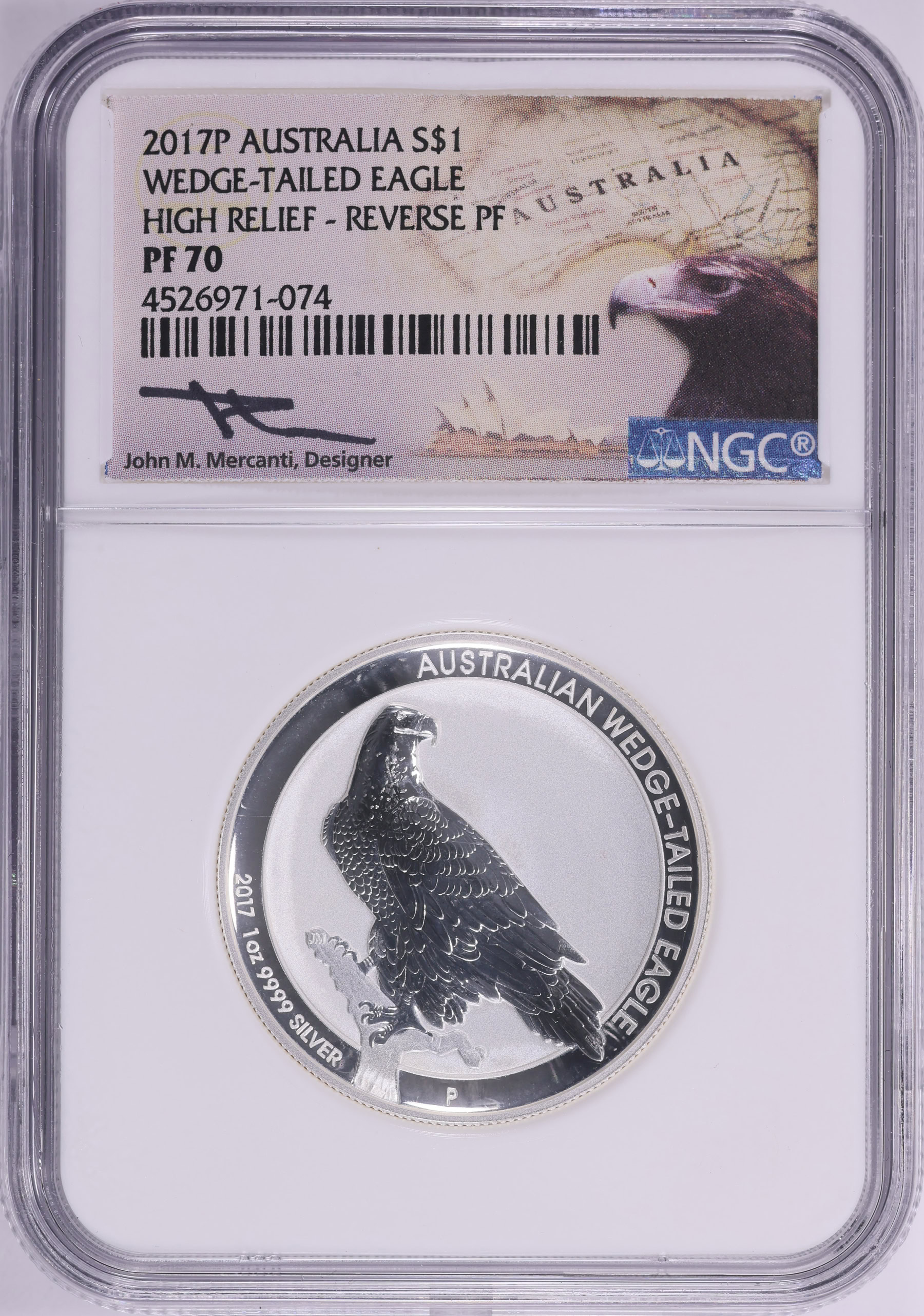 Australia 2017-P Silver Dollar Wedge Tailed Eagle High Relief