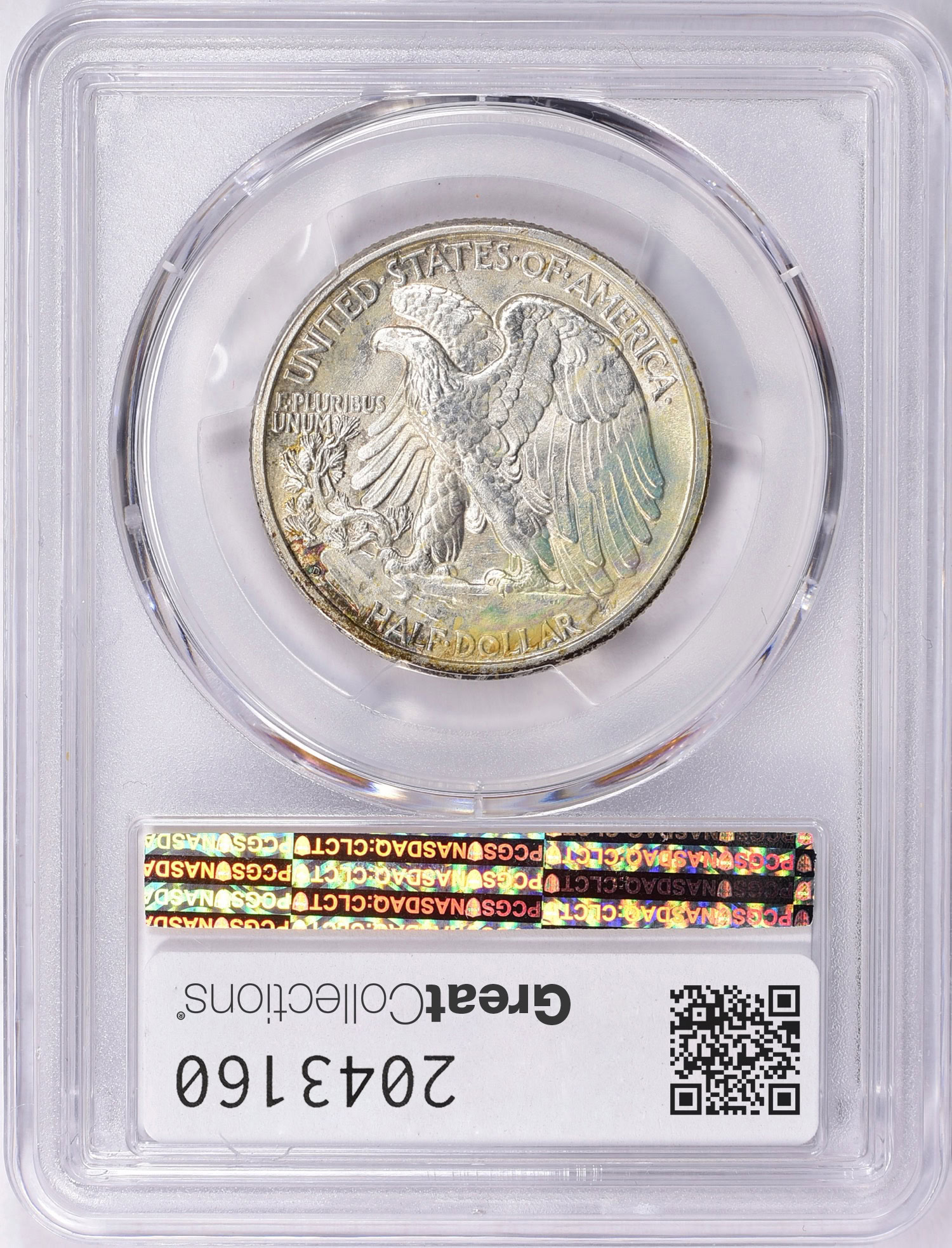 1941-D Walking Liberty Half Dollar PCGS MS-67+ (CAC Green) (Toned) (Item  2043160) | GreatCollections Coin Auctions