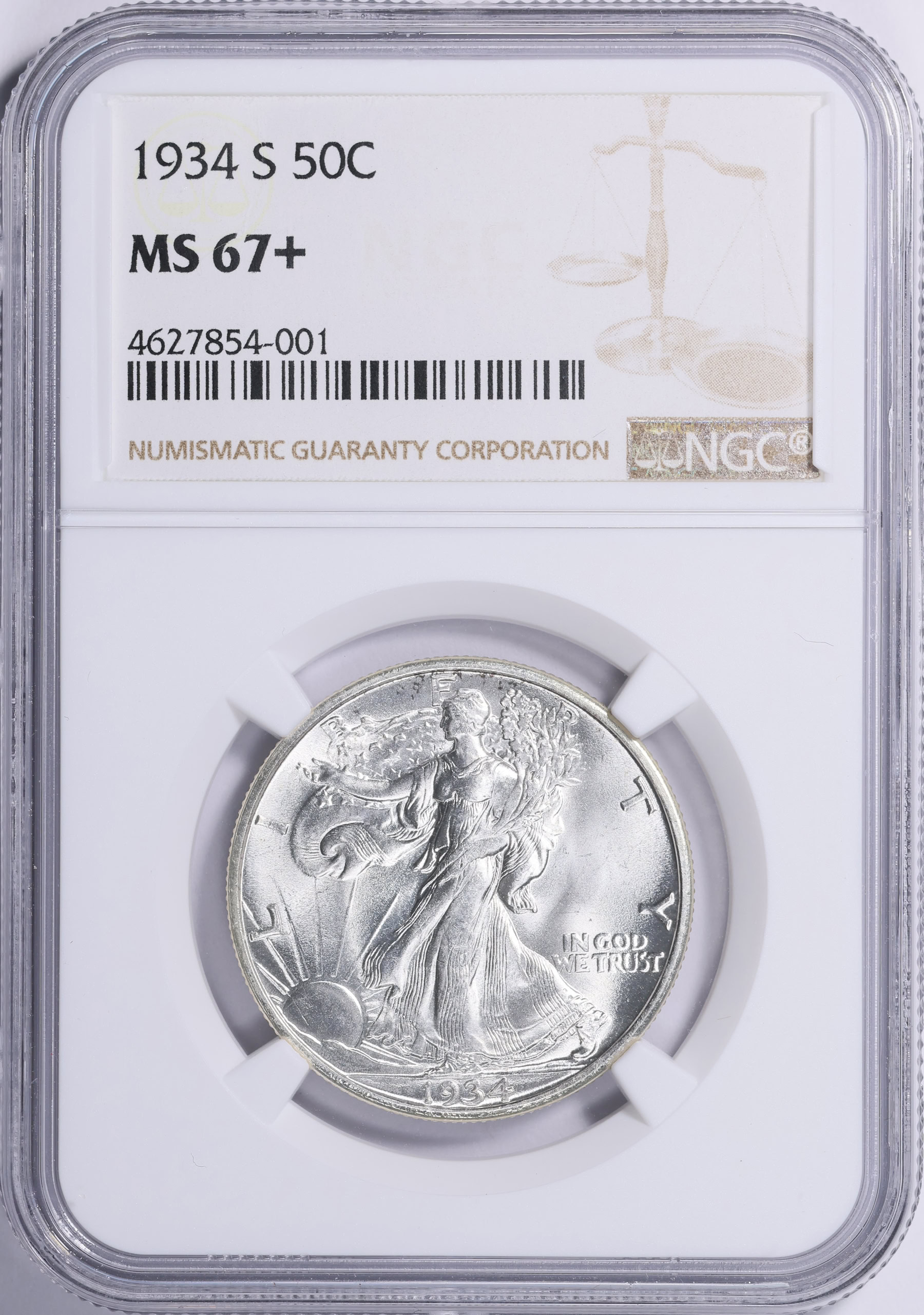 1934-S Walking Liberty Half Dollar NGC MS-67+ (Item 2043173