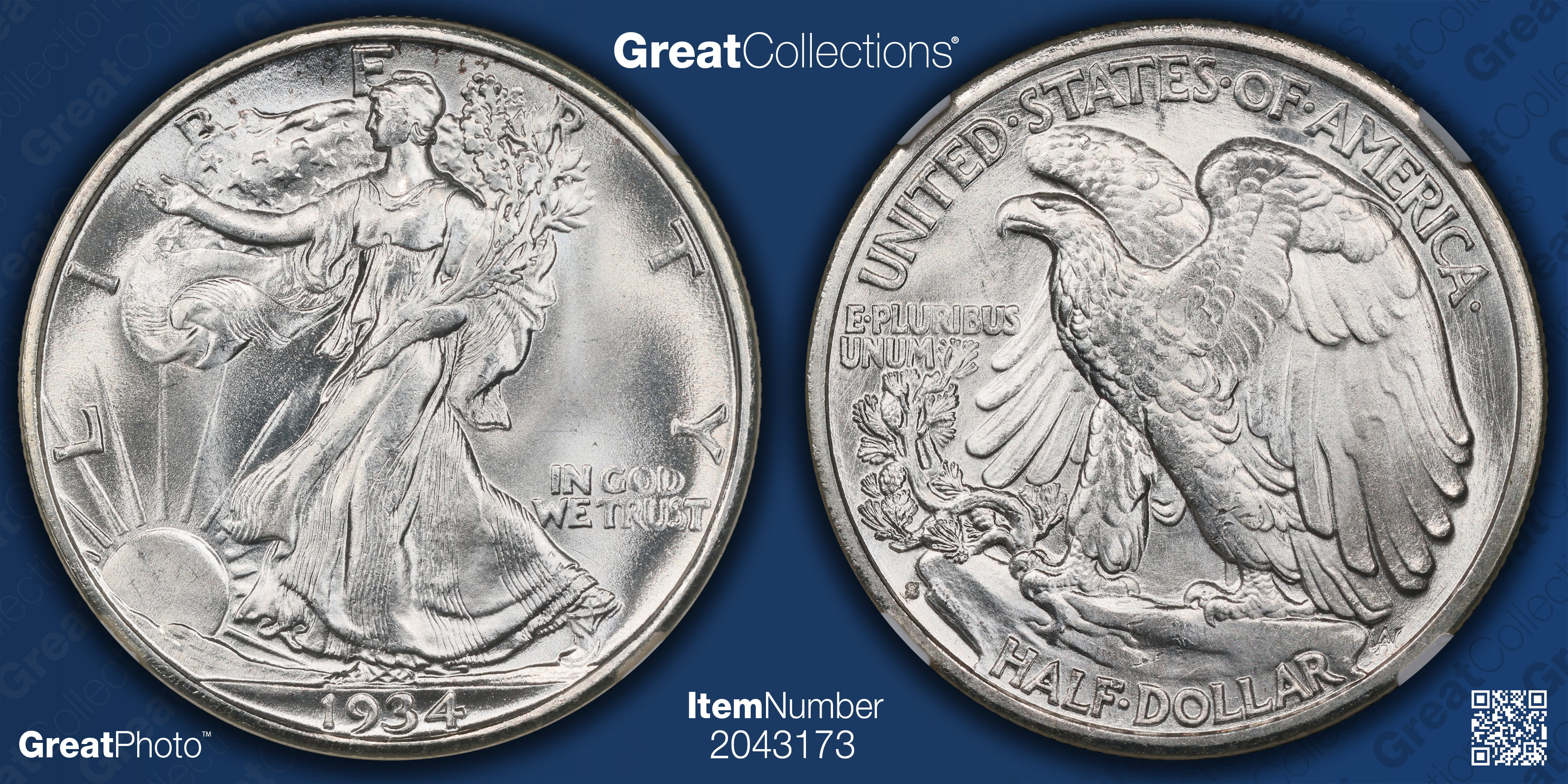 1934-S Walking Liberty Half Dollar NGC MS-67+ (Item 2043173