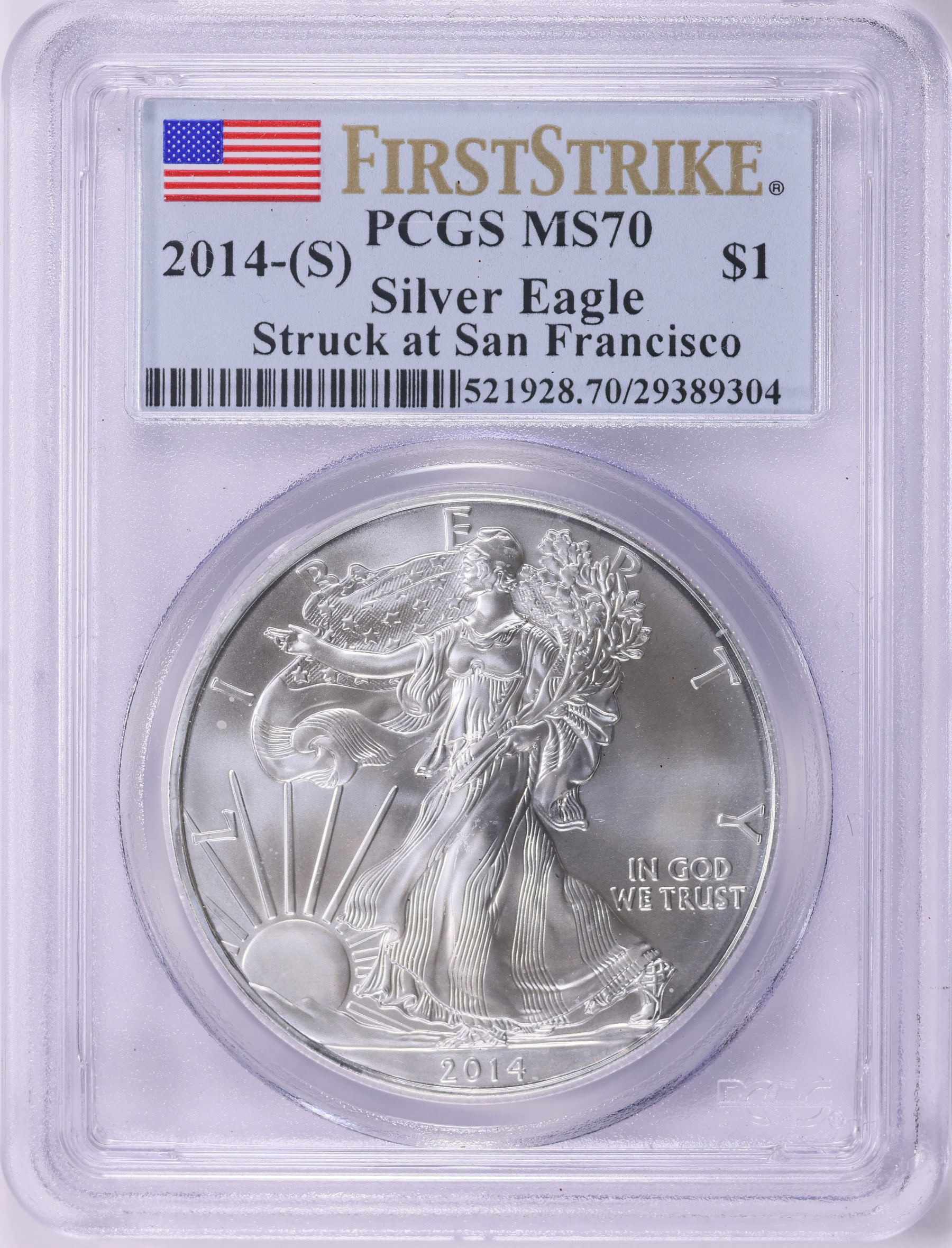 2014-(S) $1 Silver Eagle First Strike Struck at San Francisco PCGS