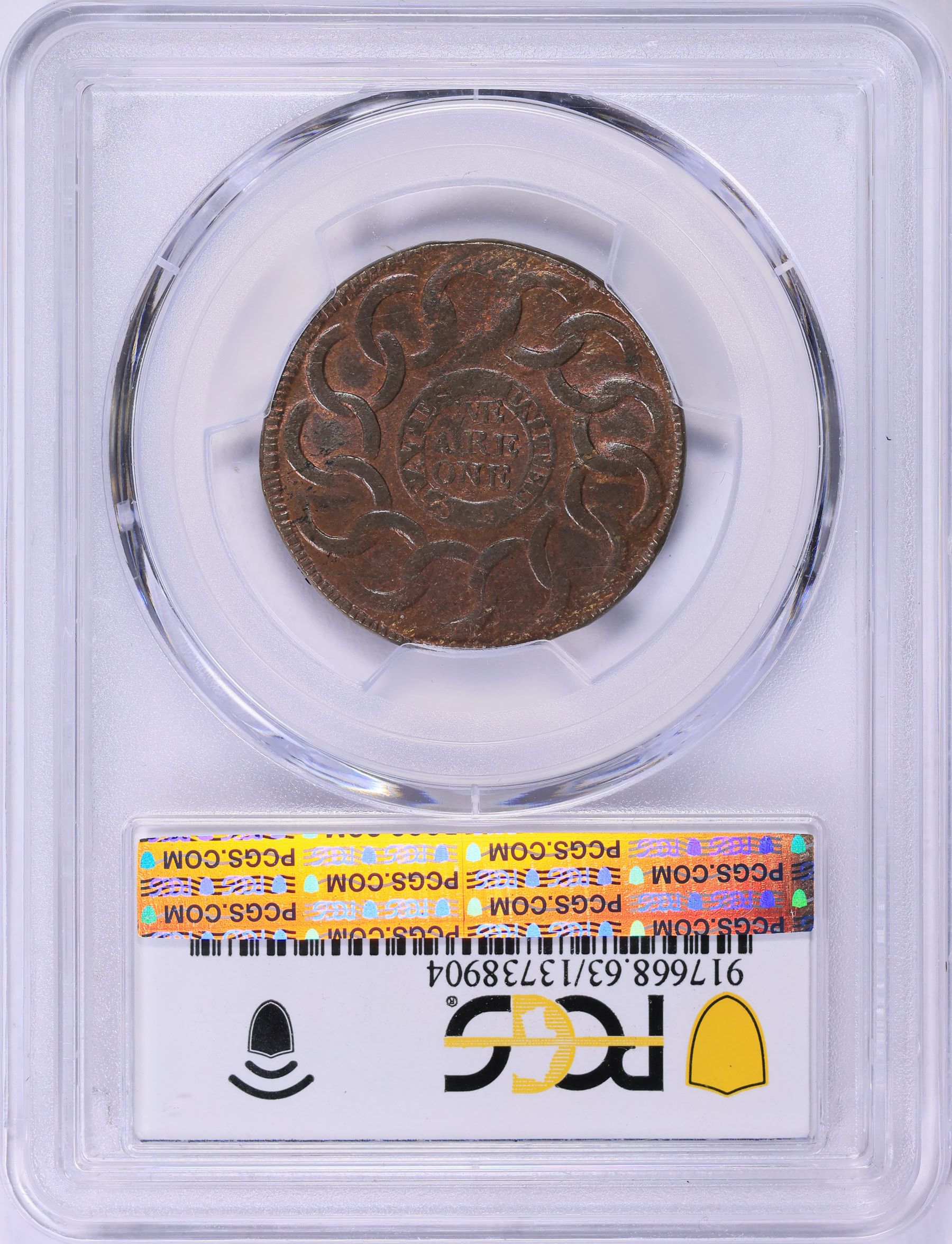 1787 Fugio Fugio Cent Newman 8-X PCGS MS-63 RB (Sydney F. Martin