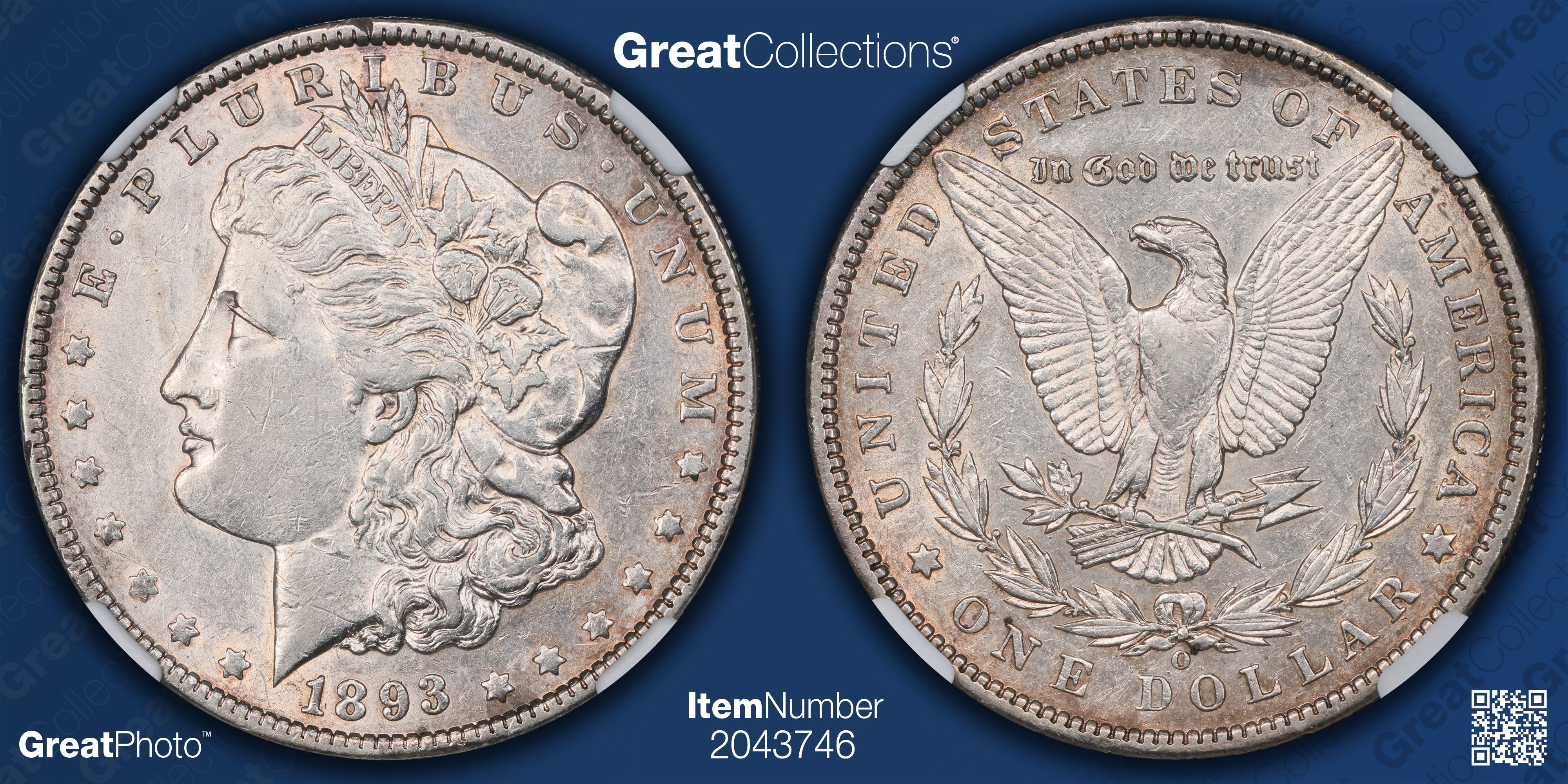 1893-O Morgan Silver Dollar NGC AU-50 (Item 2043746