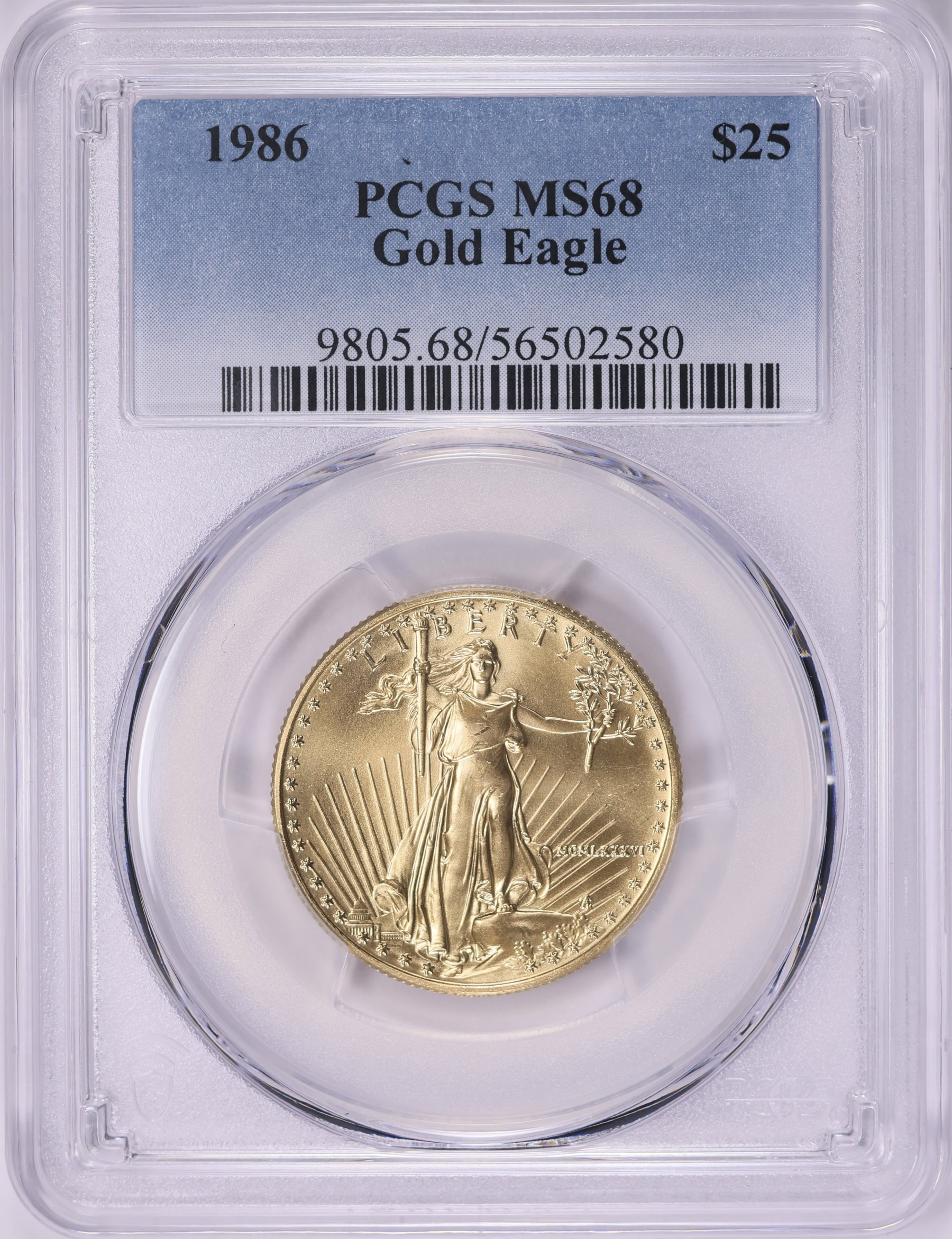 1986 $25 Half-Ounce Gold American Eagle PCGS MS-68 (Item 2043757