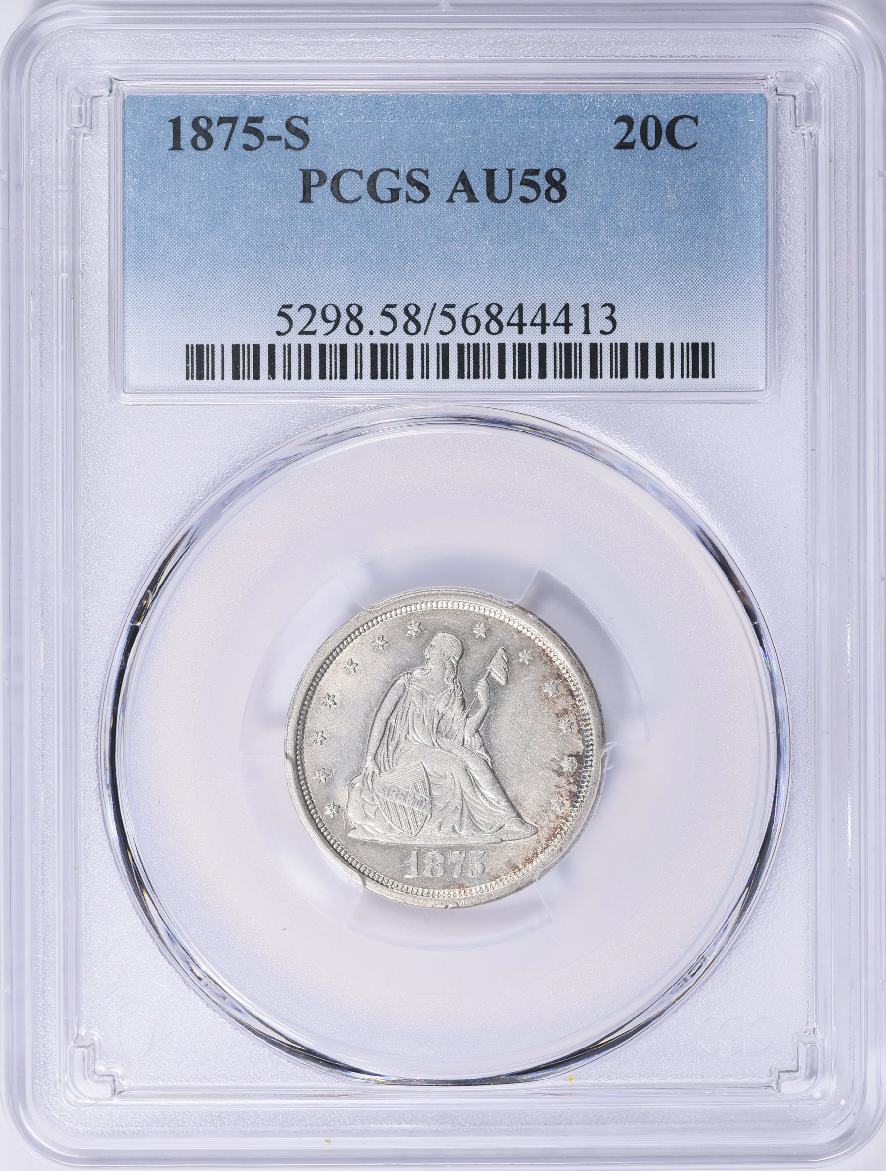 1875-S Twenty-Cent Piece PCGS AU-58 (Item 2043776) | GreatCollections ...