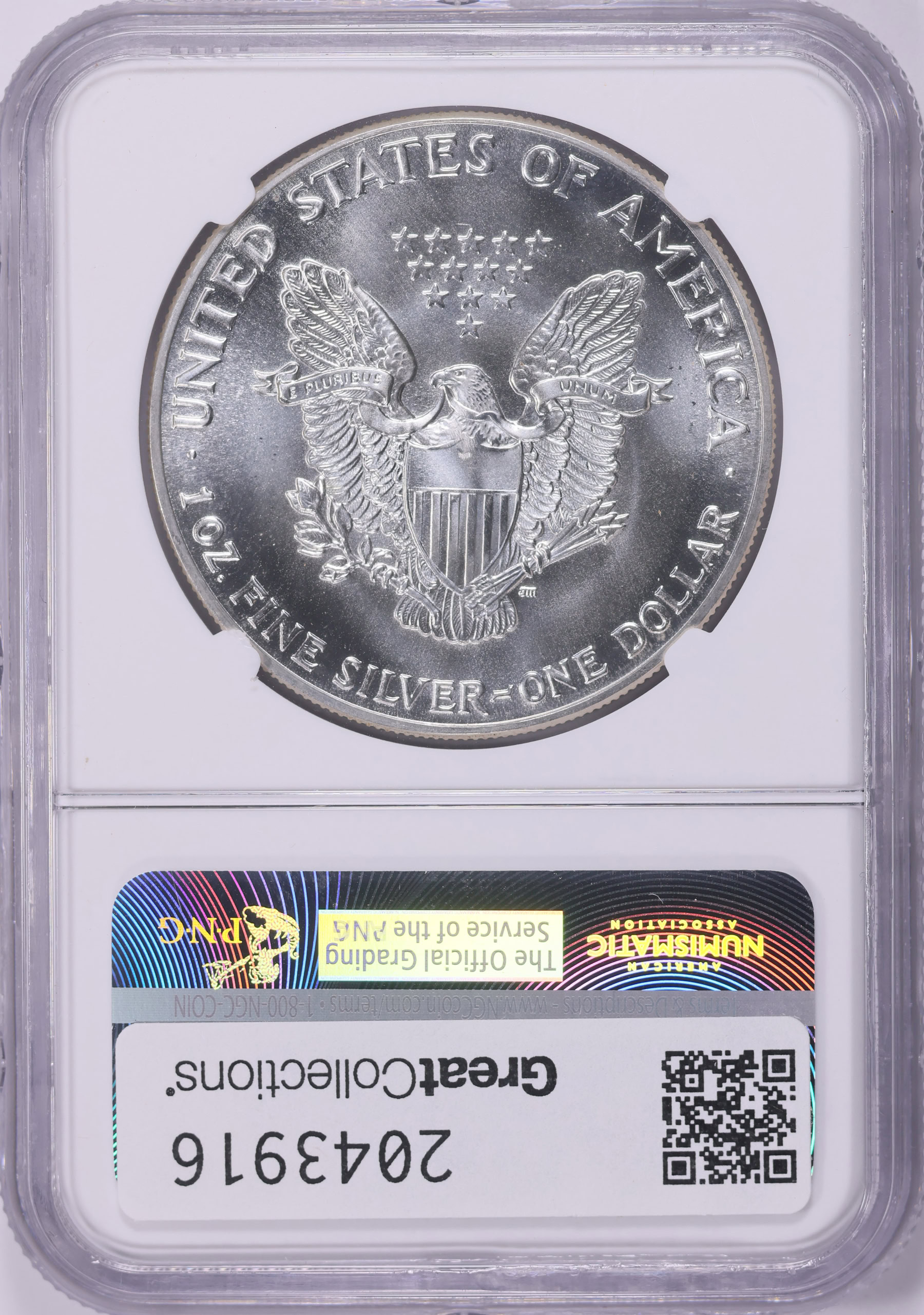 1987 $1 Silver Eagle NGC MS-69 (Item 2043916) | GreatCollections